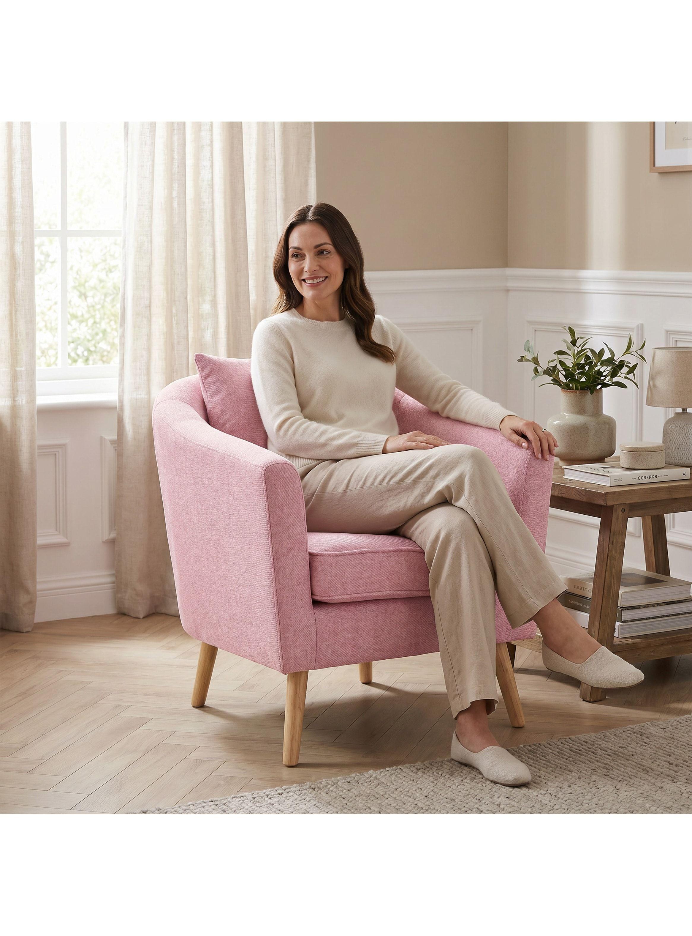 Sitial Poltrona Silla Sillon Con Cojin De Regalo 80x70x52cm Rosa-5