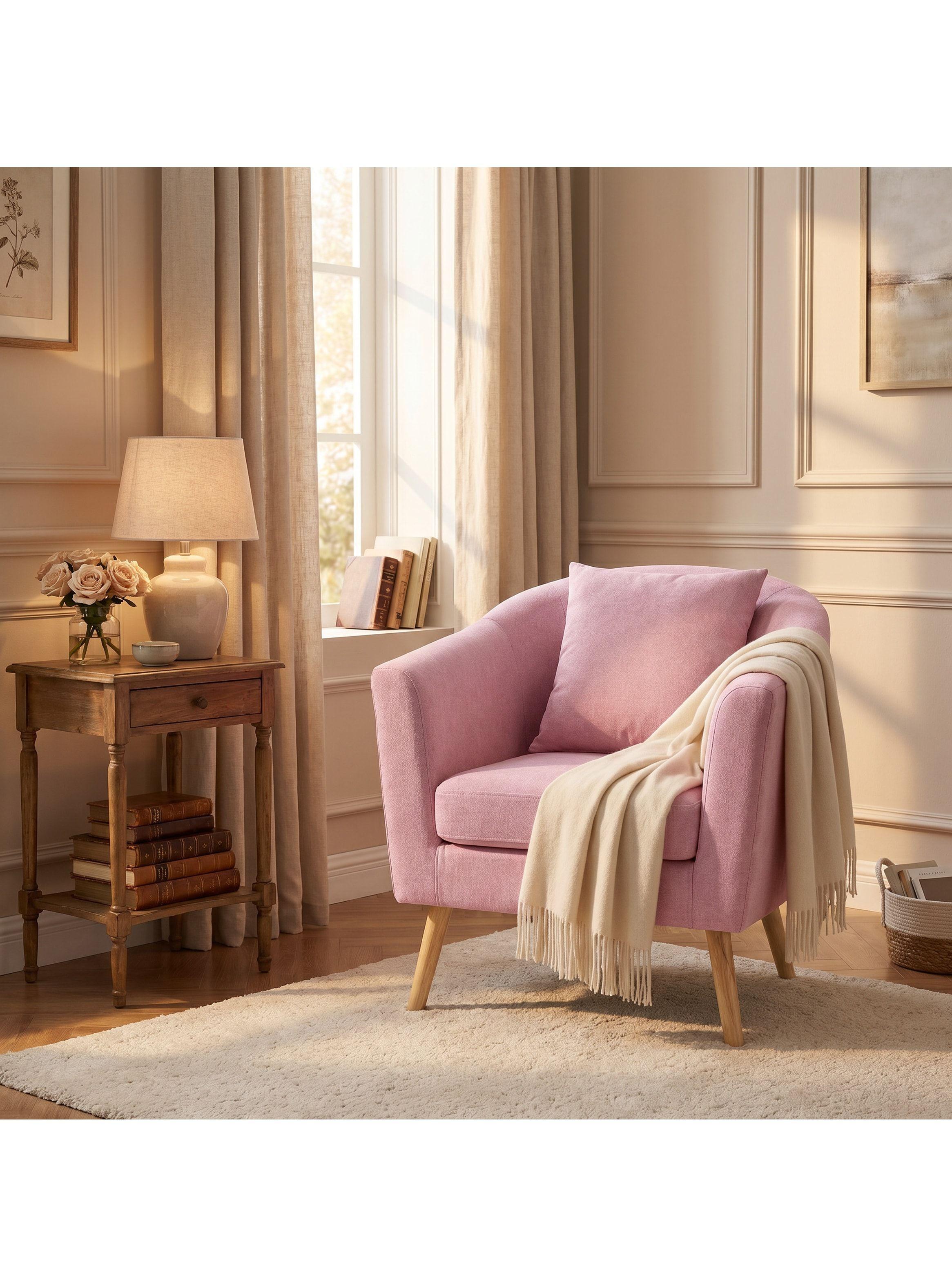 Sitial Poltrona Silla Sillon Con Cojin De Regalo 80x70x52cm Rosa-6
