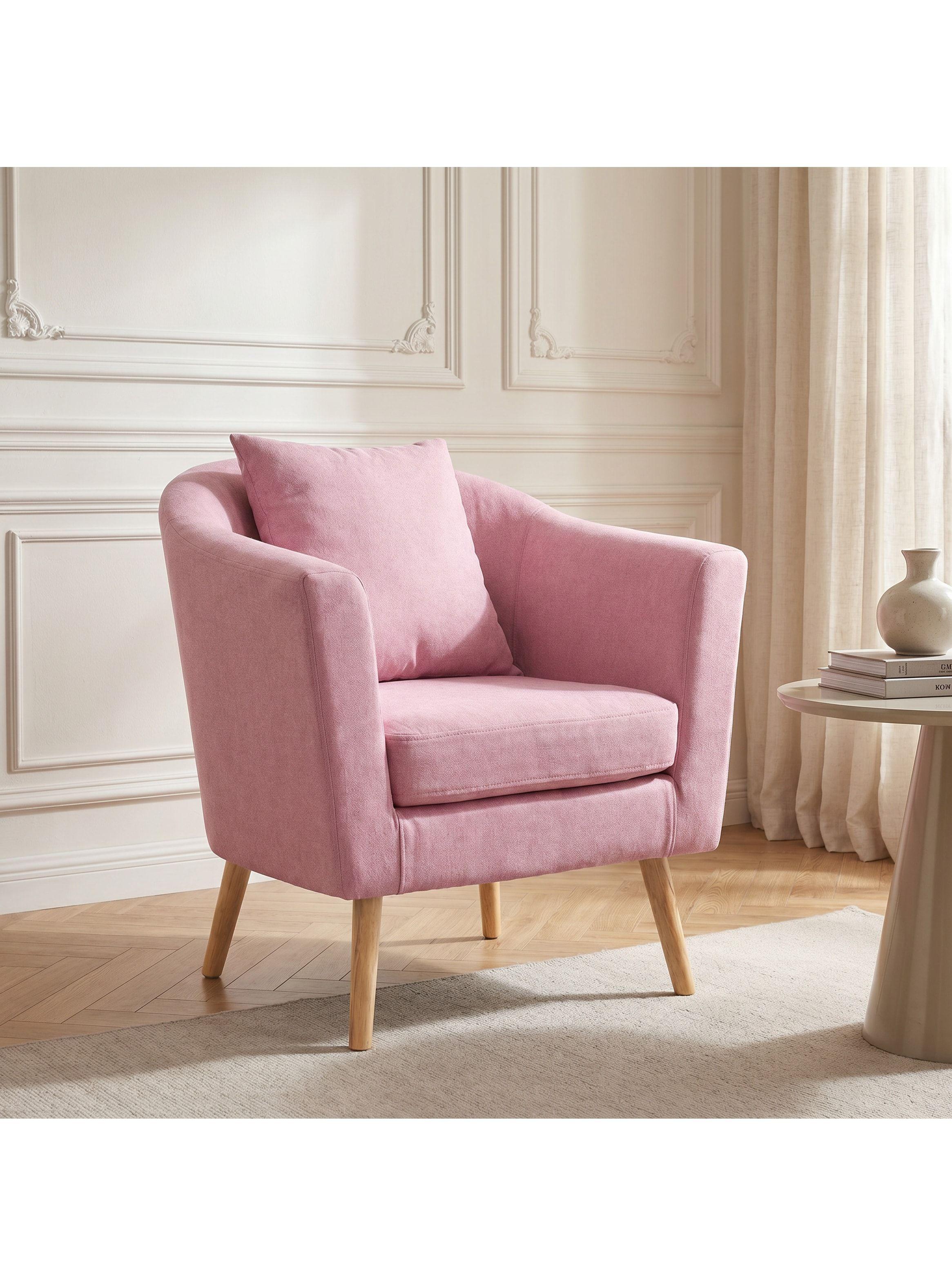 Sitial Poltrona Silla Sillon Con Cojin De Regalo 80x70x52cm Rosa-9