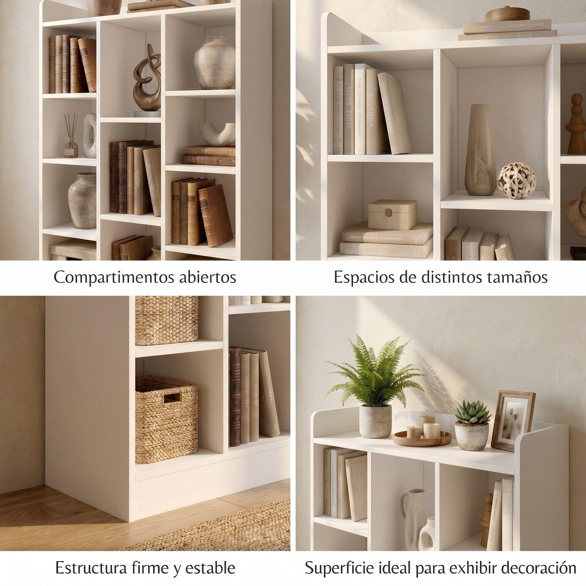 Organizador De Libros Repisa Estante Biblioteca Librero 71cm Blanco-3