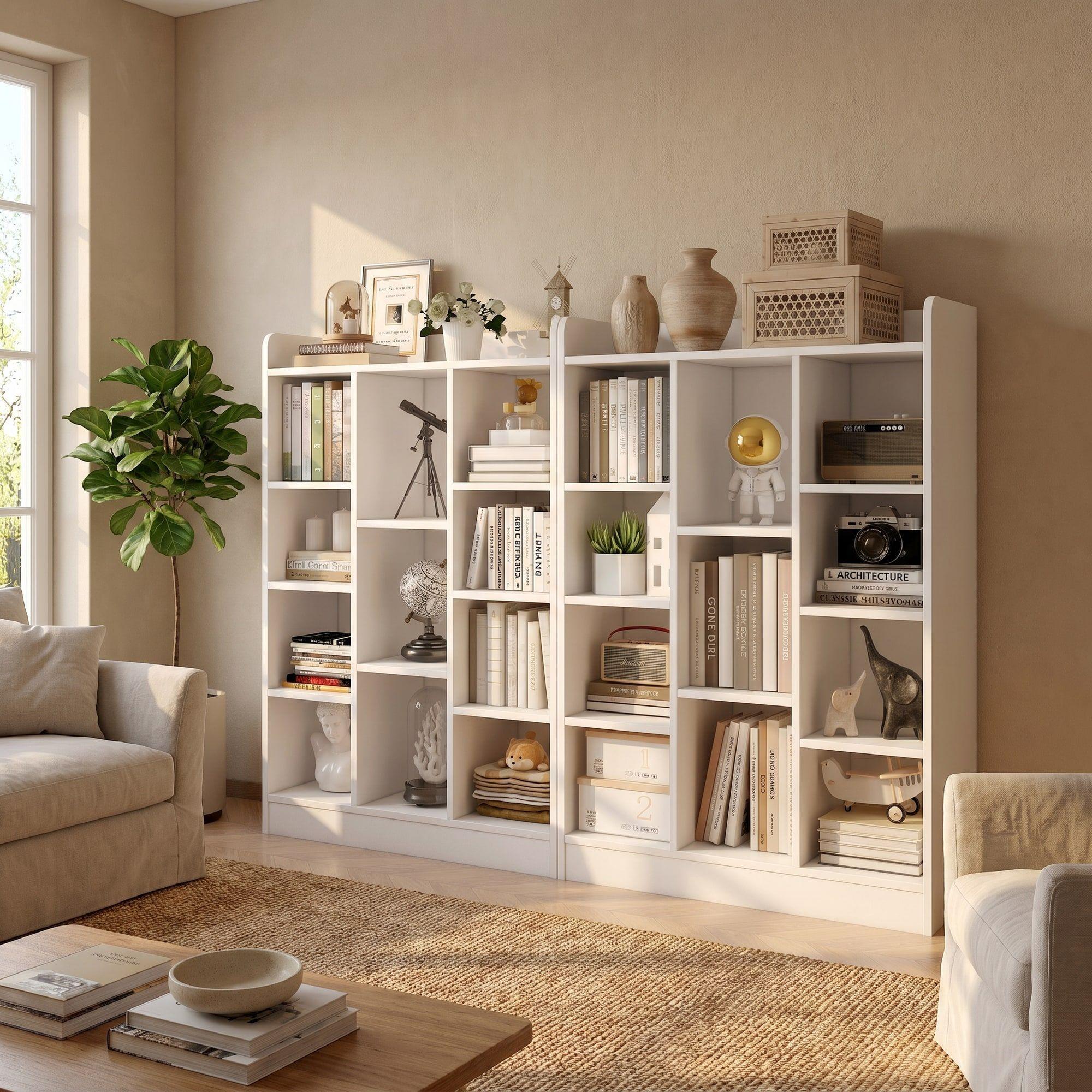 Organizador De Libros Repisa Estante Biblioteca Librero 71cm Blanco-5