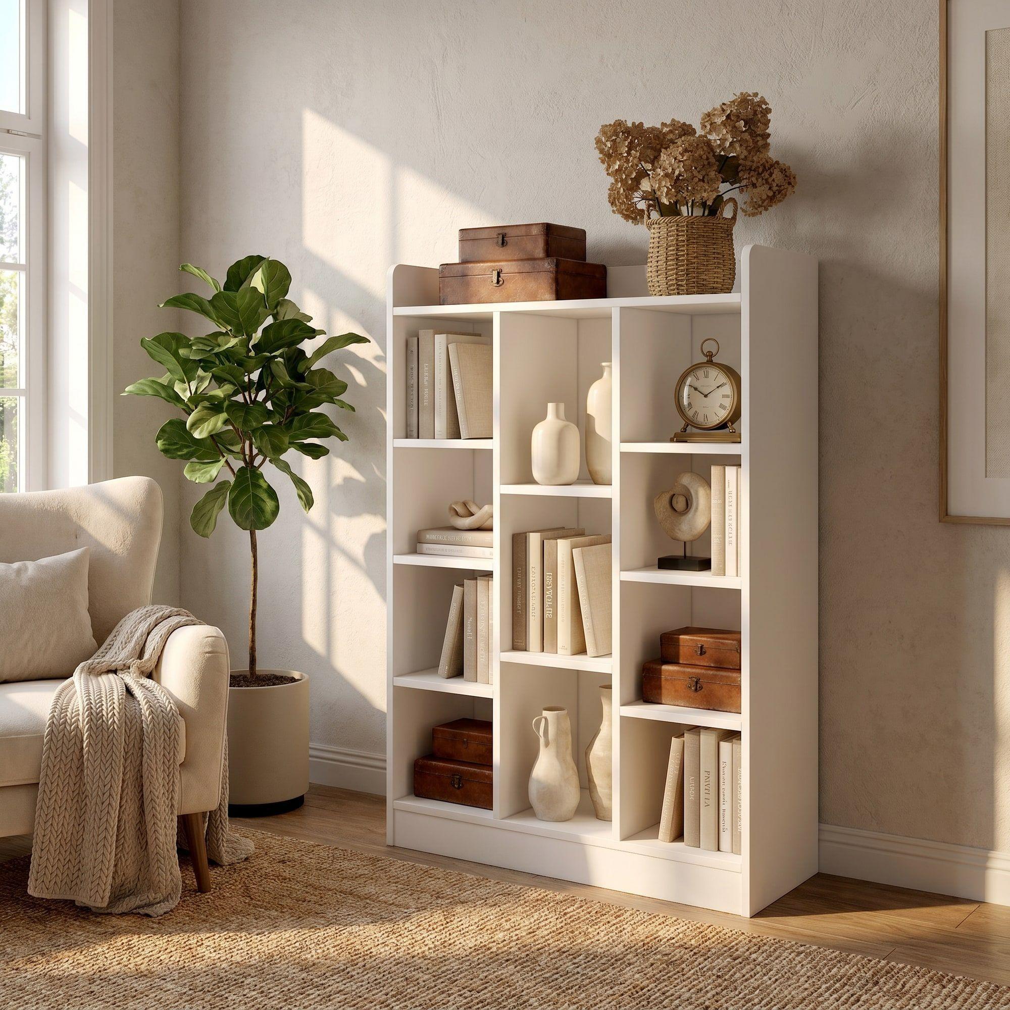 Organizador De Libros Repisa Estante Biblioteca Librero 71cm Blanco-6