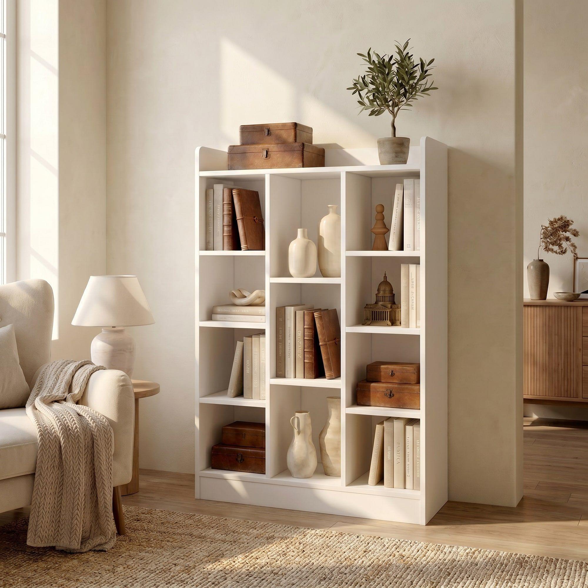 Organizador De Libros Repisa Estante Biblioteca Librero 71cm Blanco-7