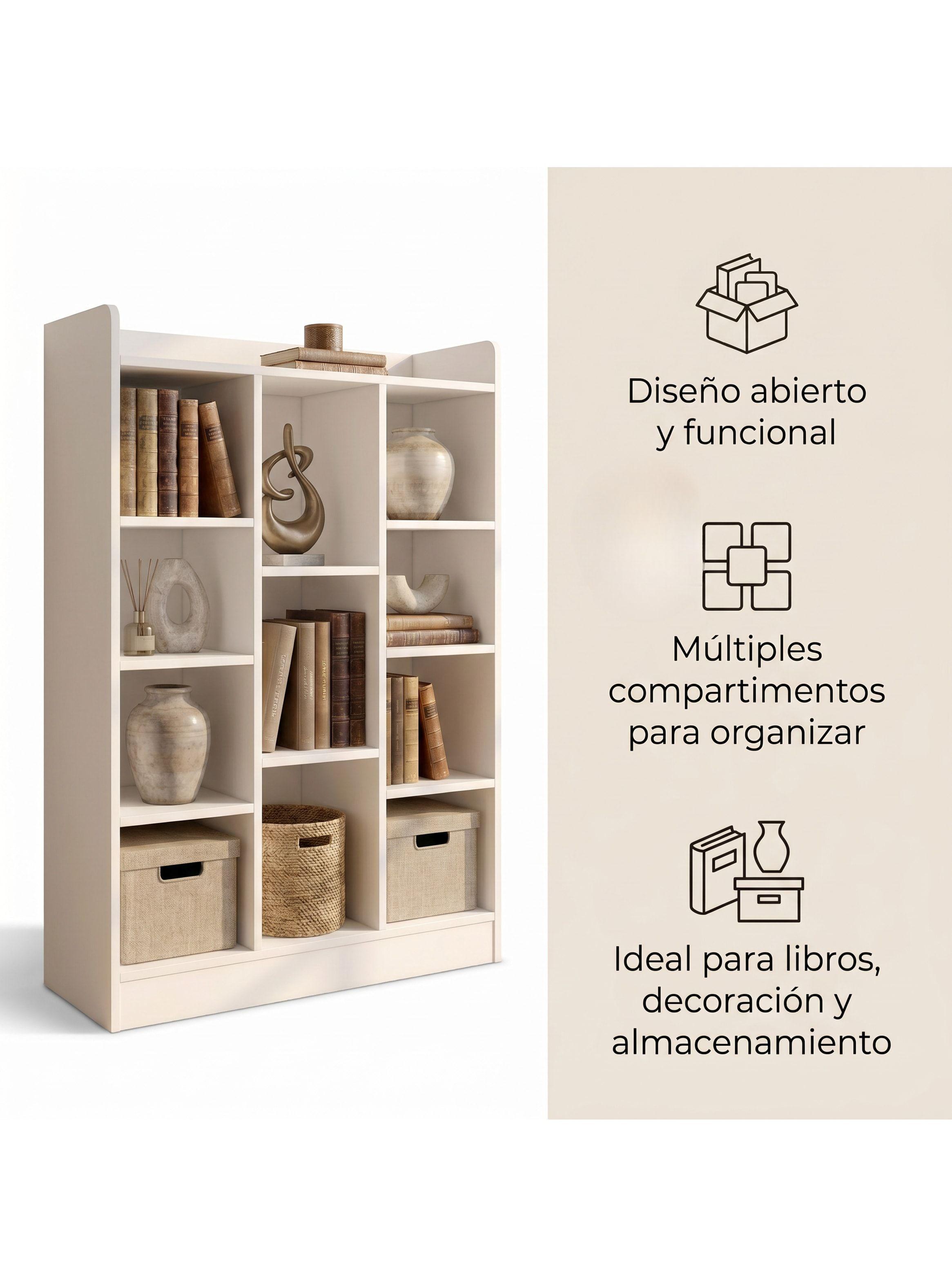 Organizador De Libros Repisa Estante Biblioteca Librero 71cm Blanco-1
