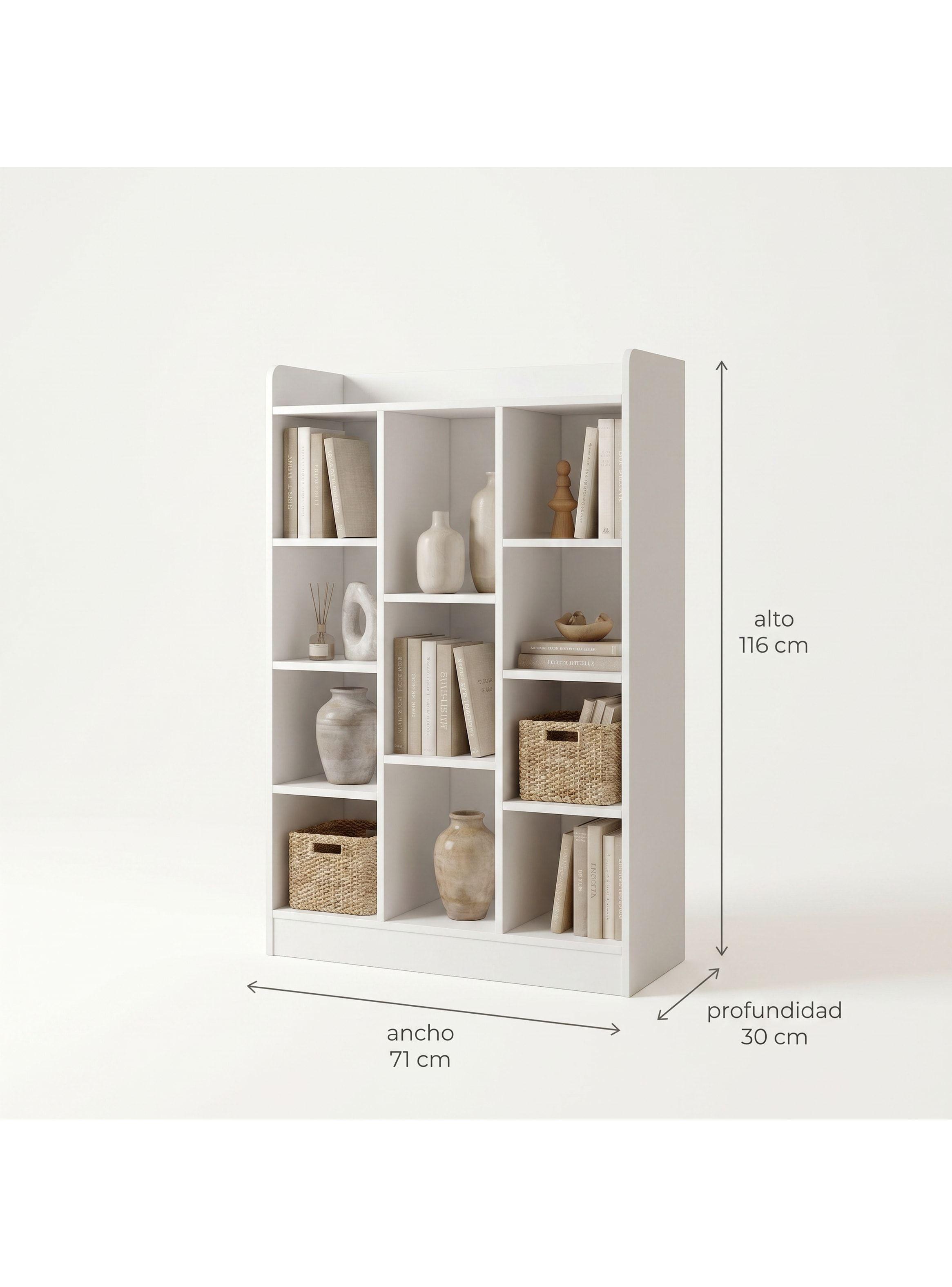 Organizador De Libros Repisa Estante Biblioteca Librero 71cm Blanco-2