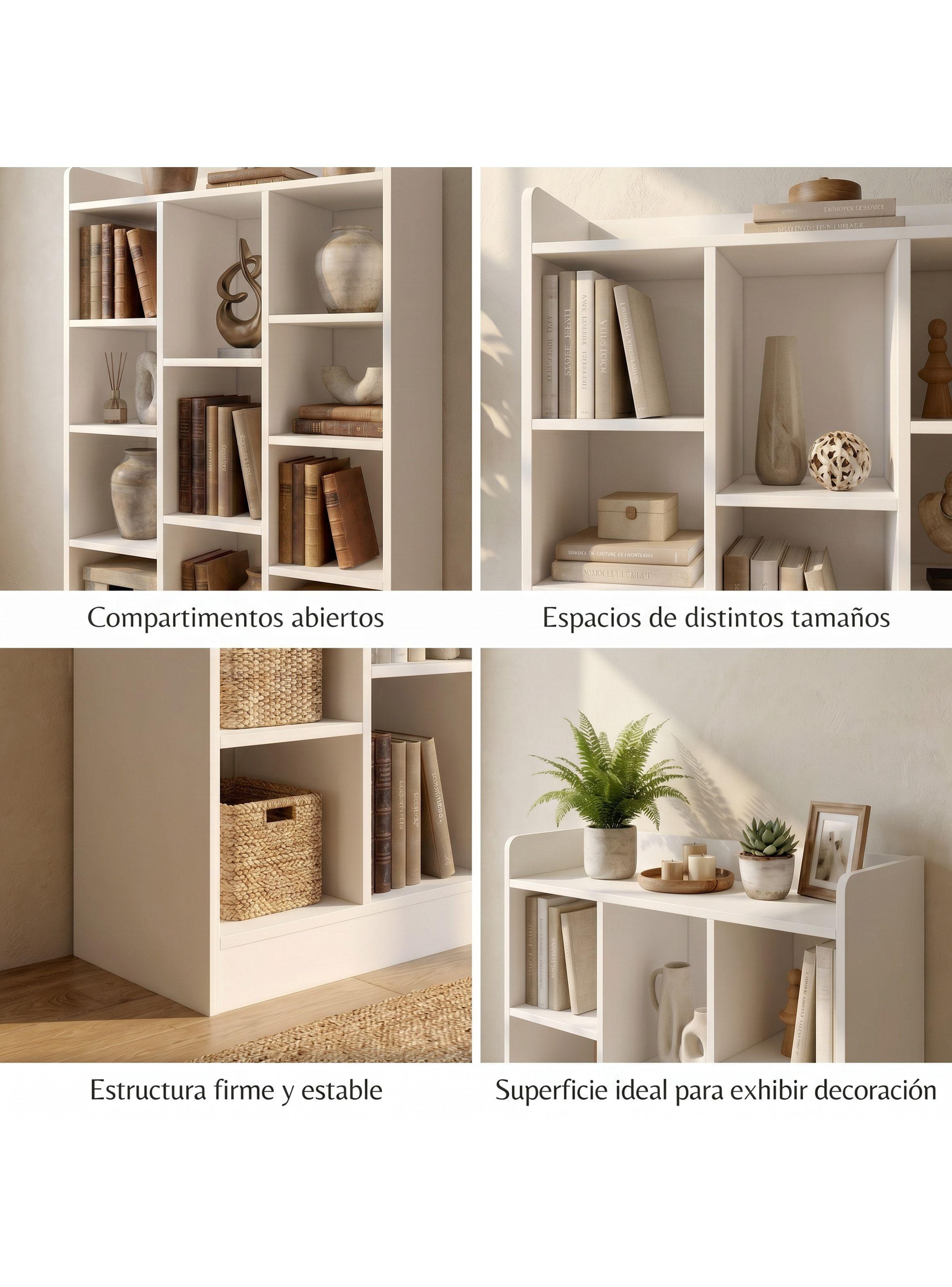 Organizador De Libros Repisa Estante Biblioteca Librero 71cm Blanco-3