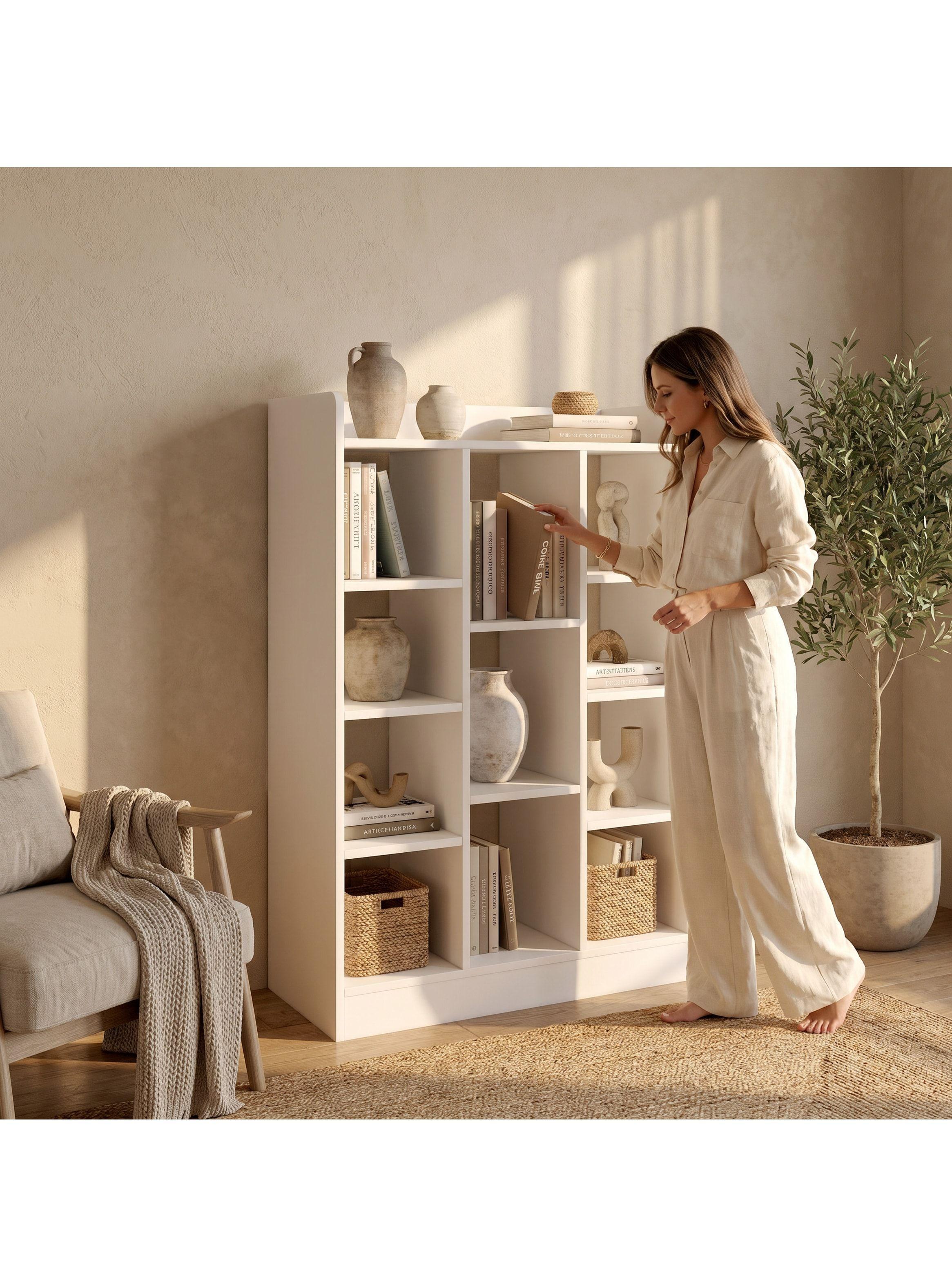 Organizador De Libros Repisa Estante Biblioteca Librero 71cm Blanco-4