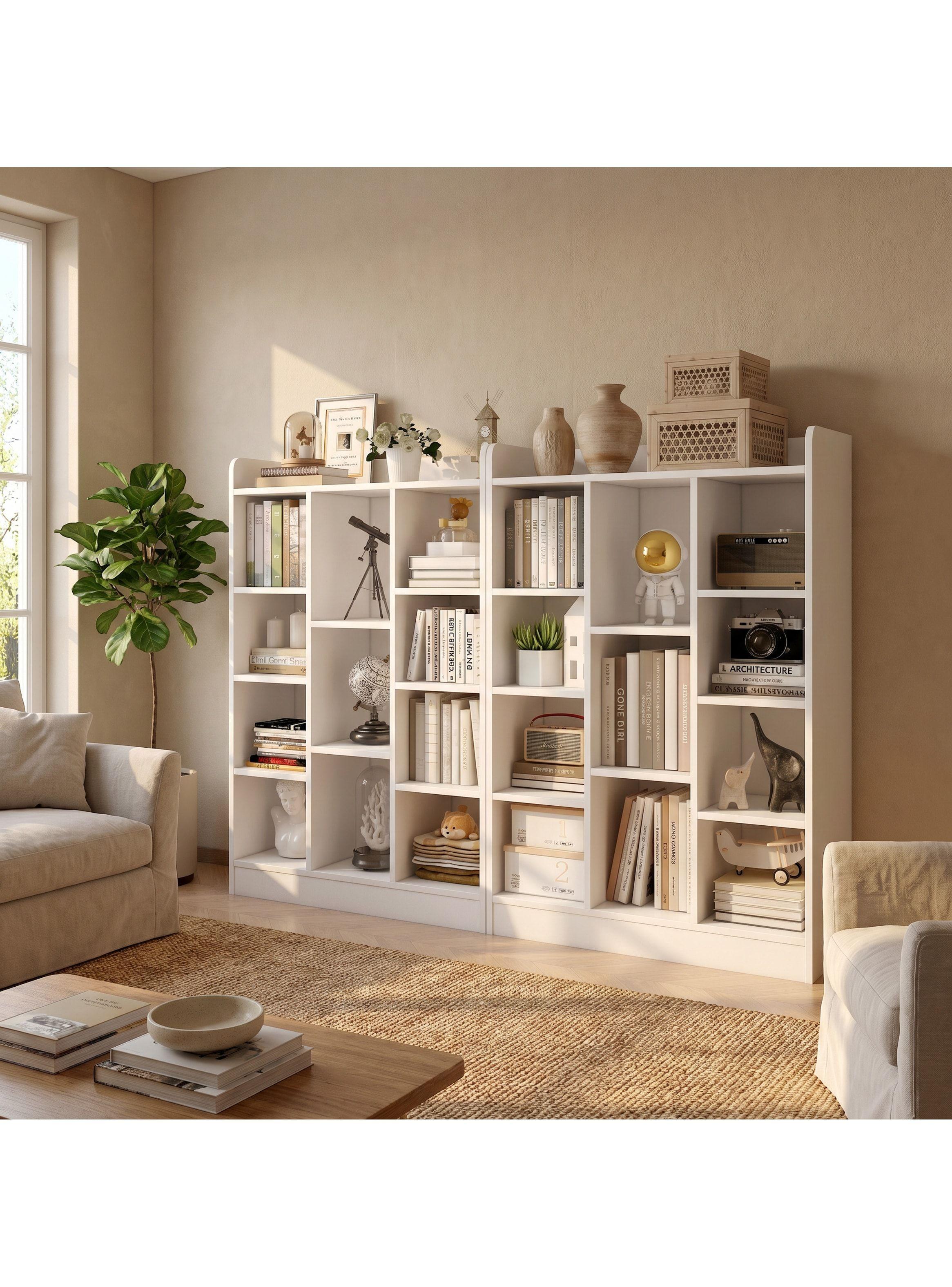 Organizador De Libros Repisa Estante Biblioteca Librero 71cm Blanco-5