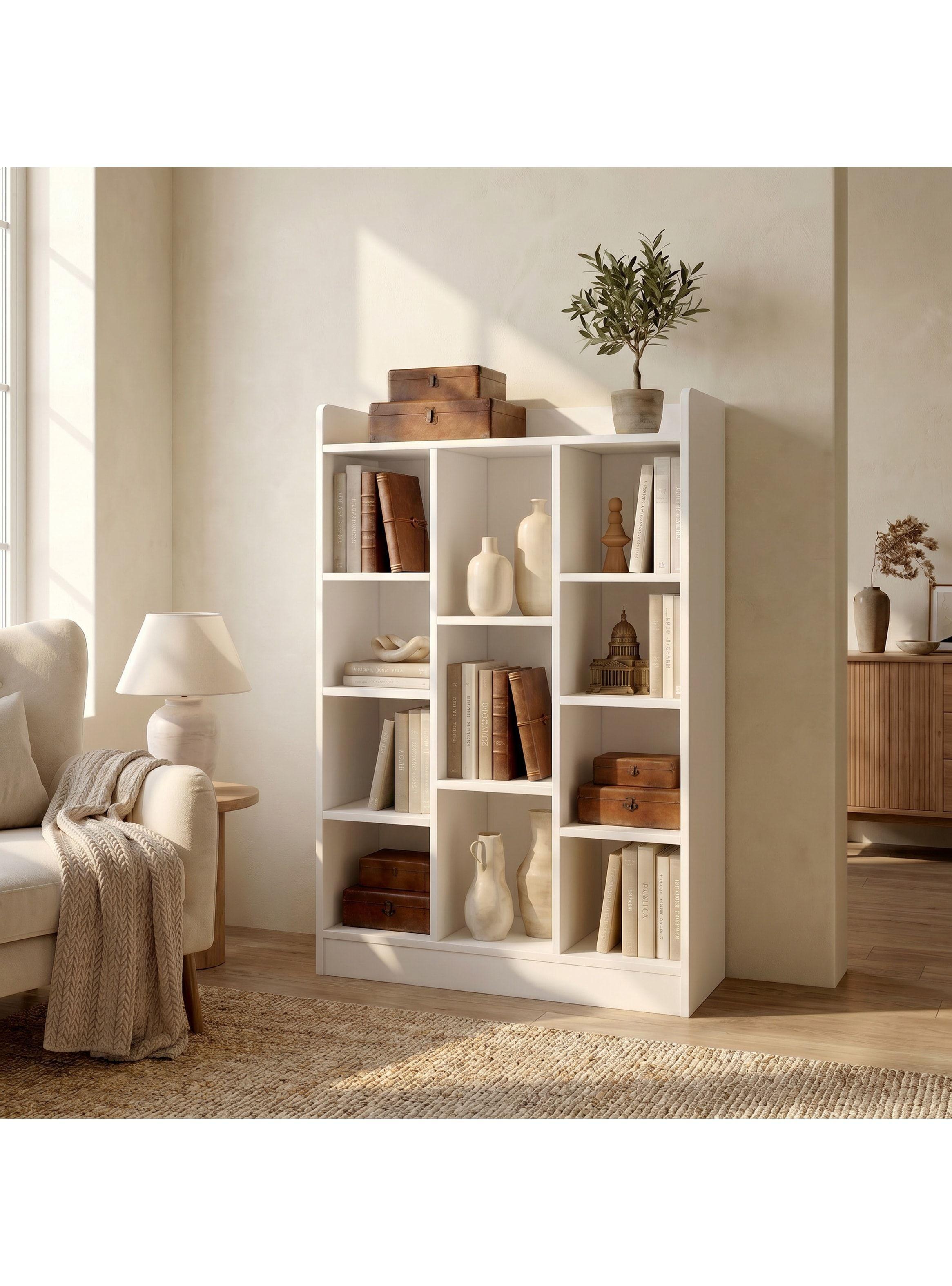 Organizador De Libros Repisa Estante Biblioteca Librero 71cm Blanco-7