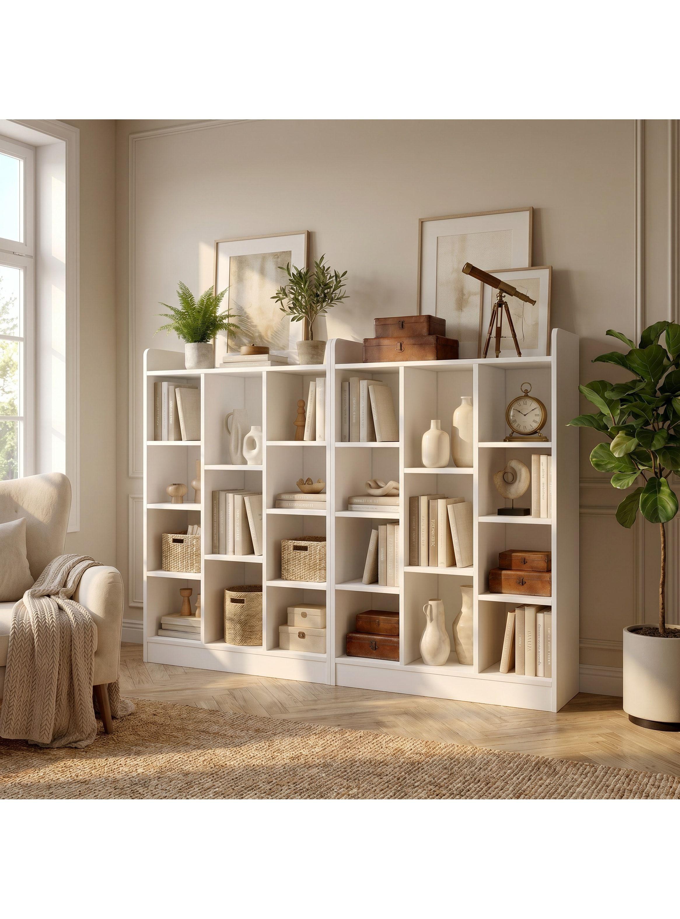 Organizador De Libros Repisa Estante Biblioteca Librero 71cm Blanco-8
