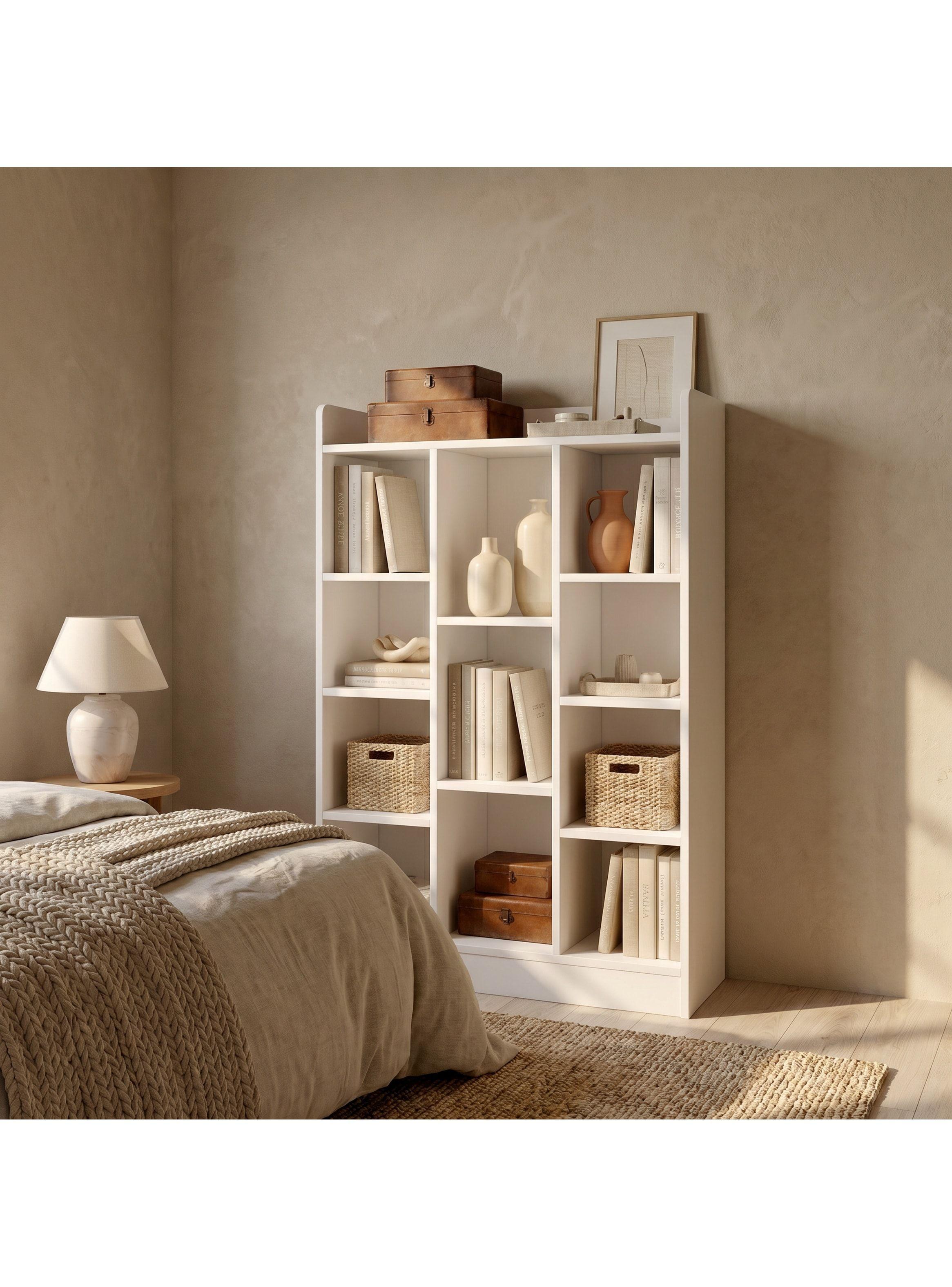 Organizador De Libros Repisa Estante Biblioteca Librero 71cm Blanco-9