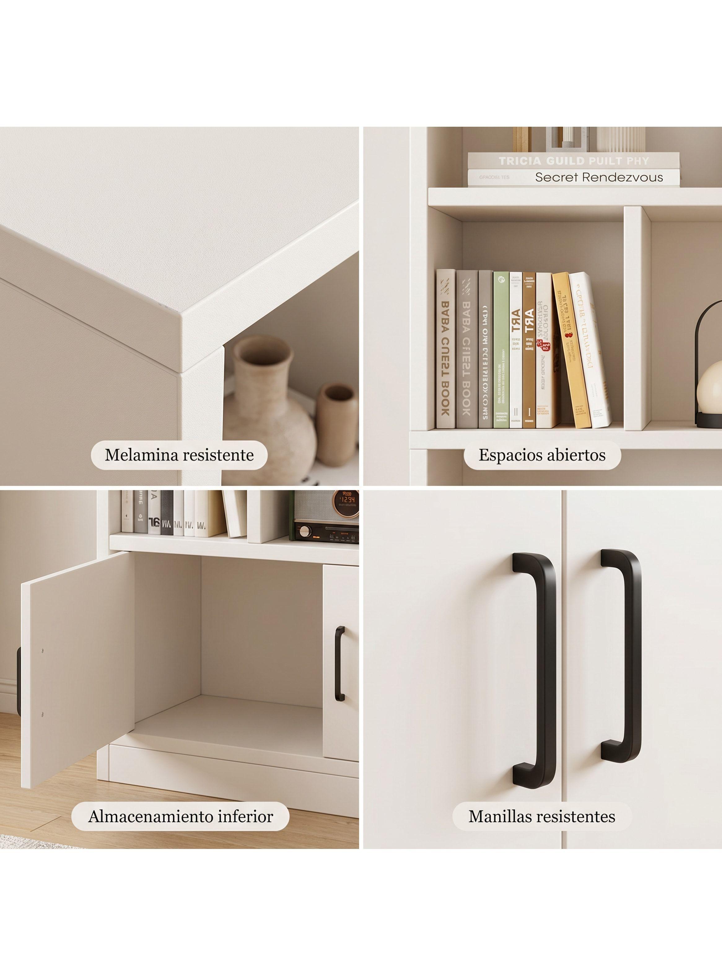 Estante Repisa Para Libros Decoración Combinable 80de Ancho Blanco-3