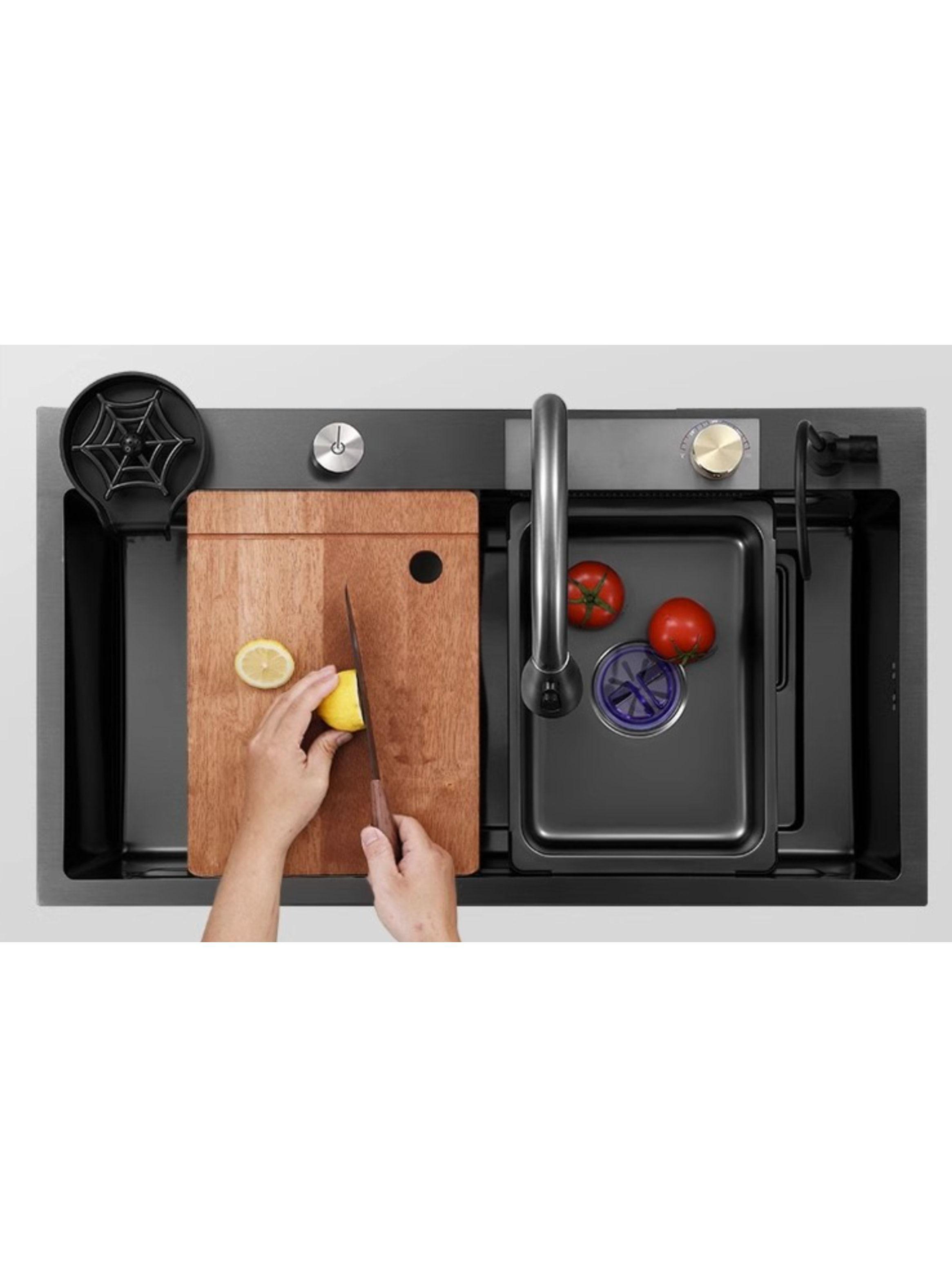 Combo Lavaplato Empotrado 80x45cm Acero Inoxidable Lavavaso-7