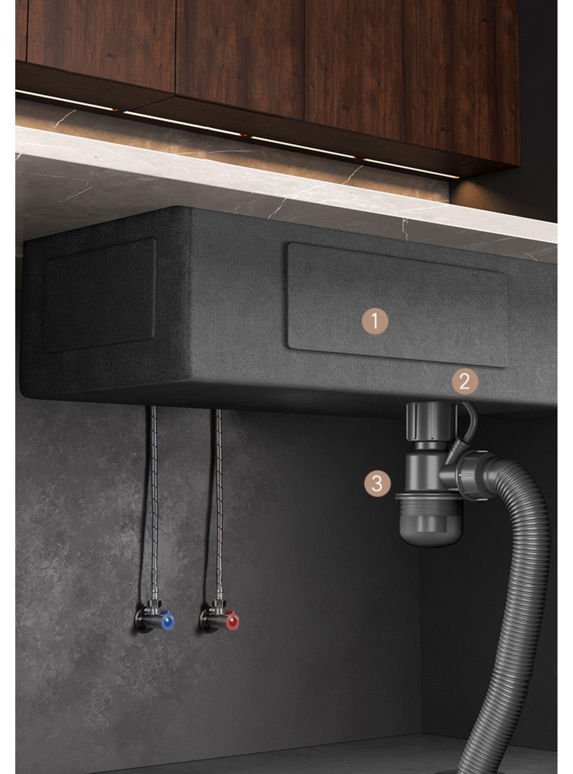 Combo Lavaplato Empotrado 80x45cm Acero Inoxidable Lavavaso-8