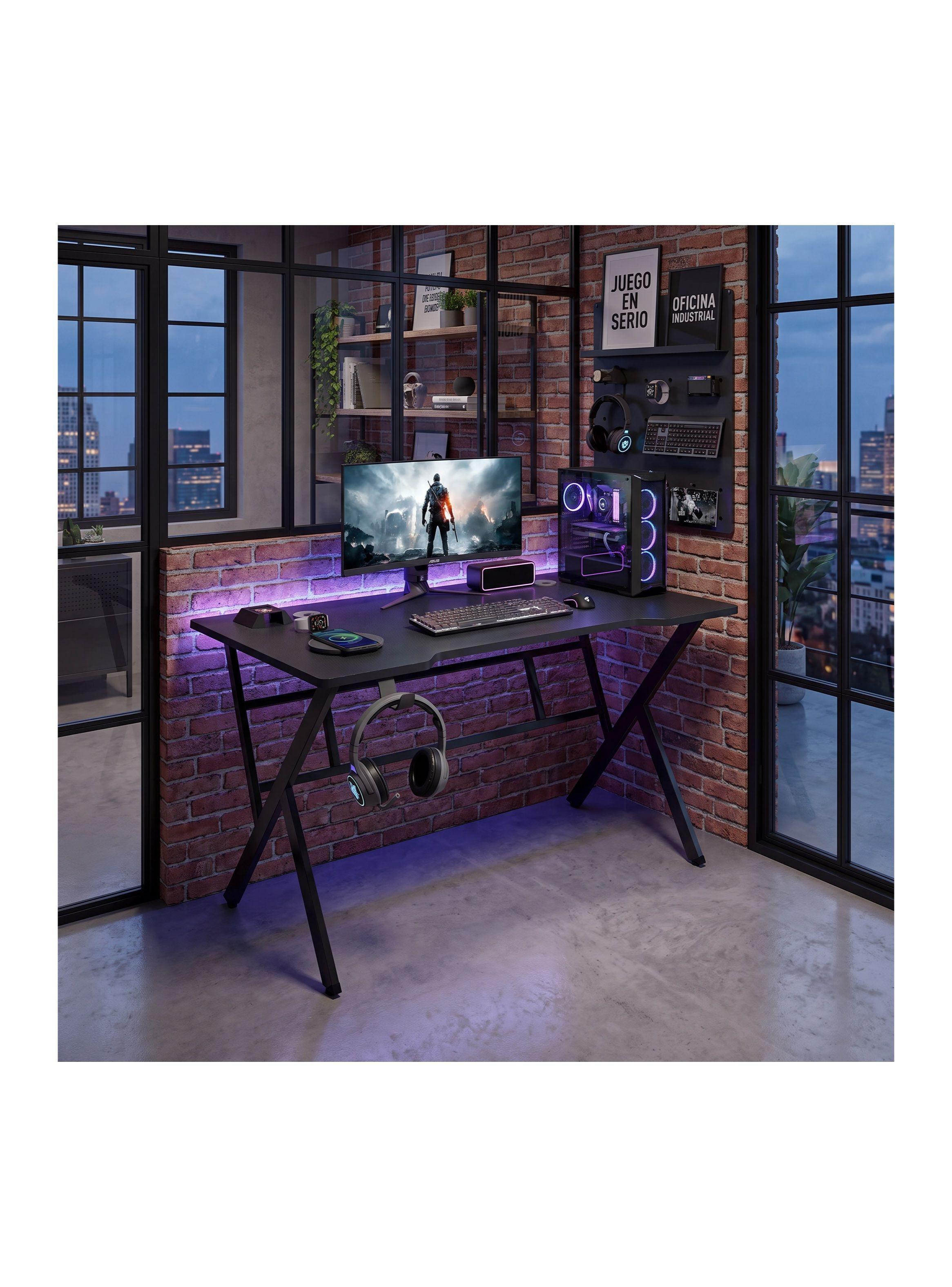Escritorio Gamer Alessio Para Pc Con Estructura Metálica-6