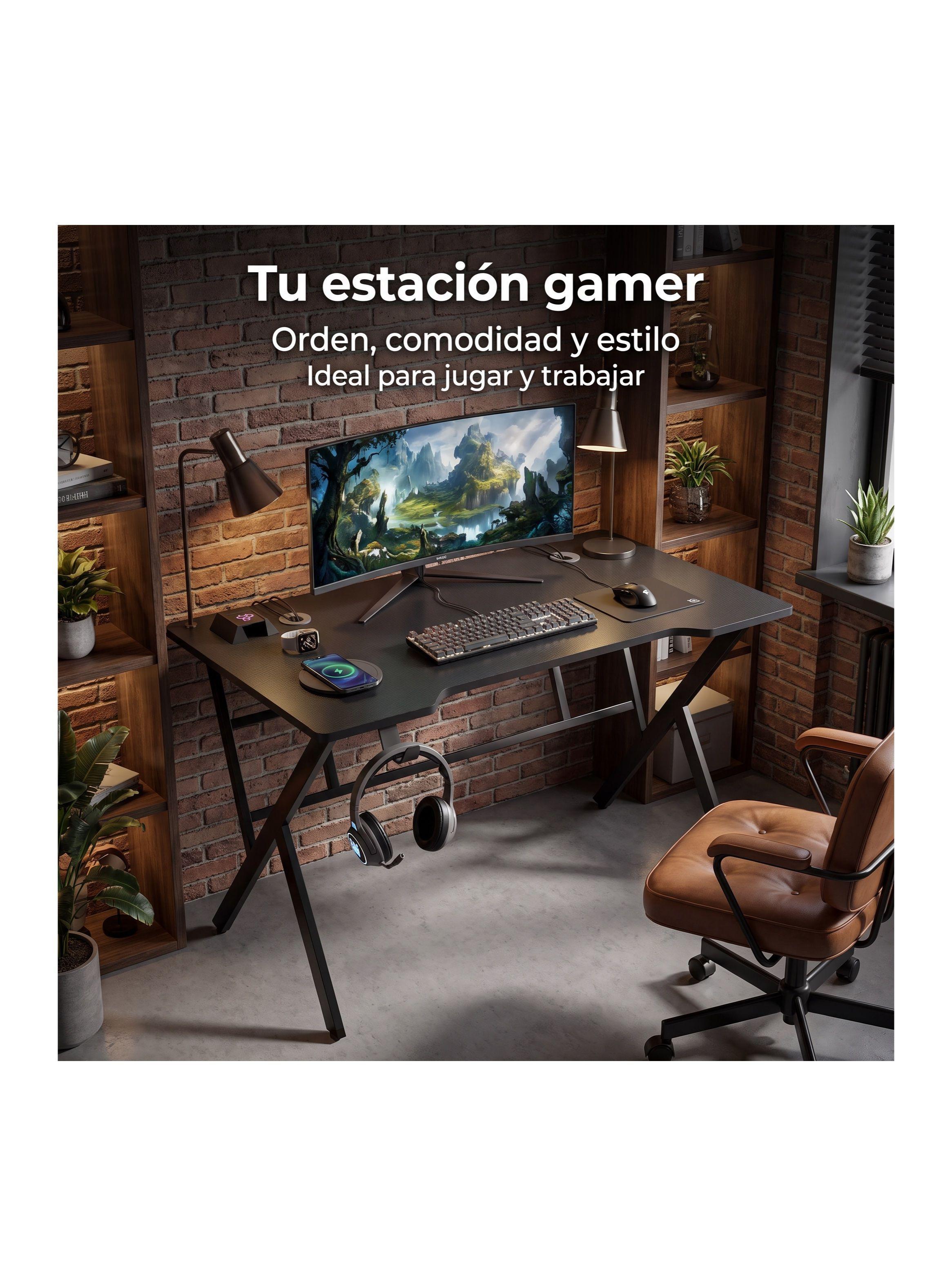 Escritorio Gamer Alessio Para Pc Con Estructura Metálica-7