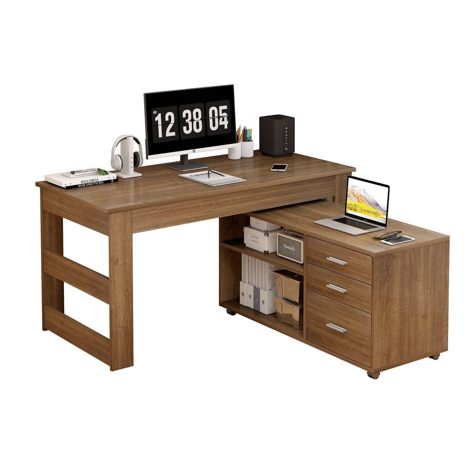 Escritorio Multifuncional Con Archivero Transformable 140cm Marrón-3