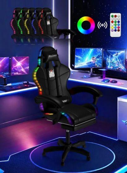 Silla Gamer Rgb Profesional Reclinable Con Luz Variable-2