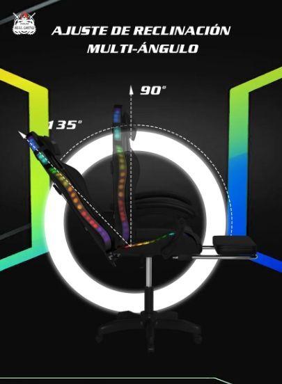 Silla Gamer Rgb Profesional Reclinable Con Luz Variable-5