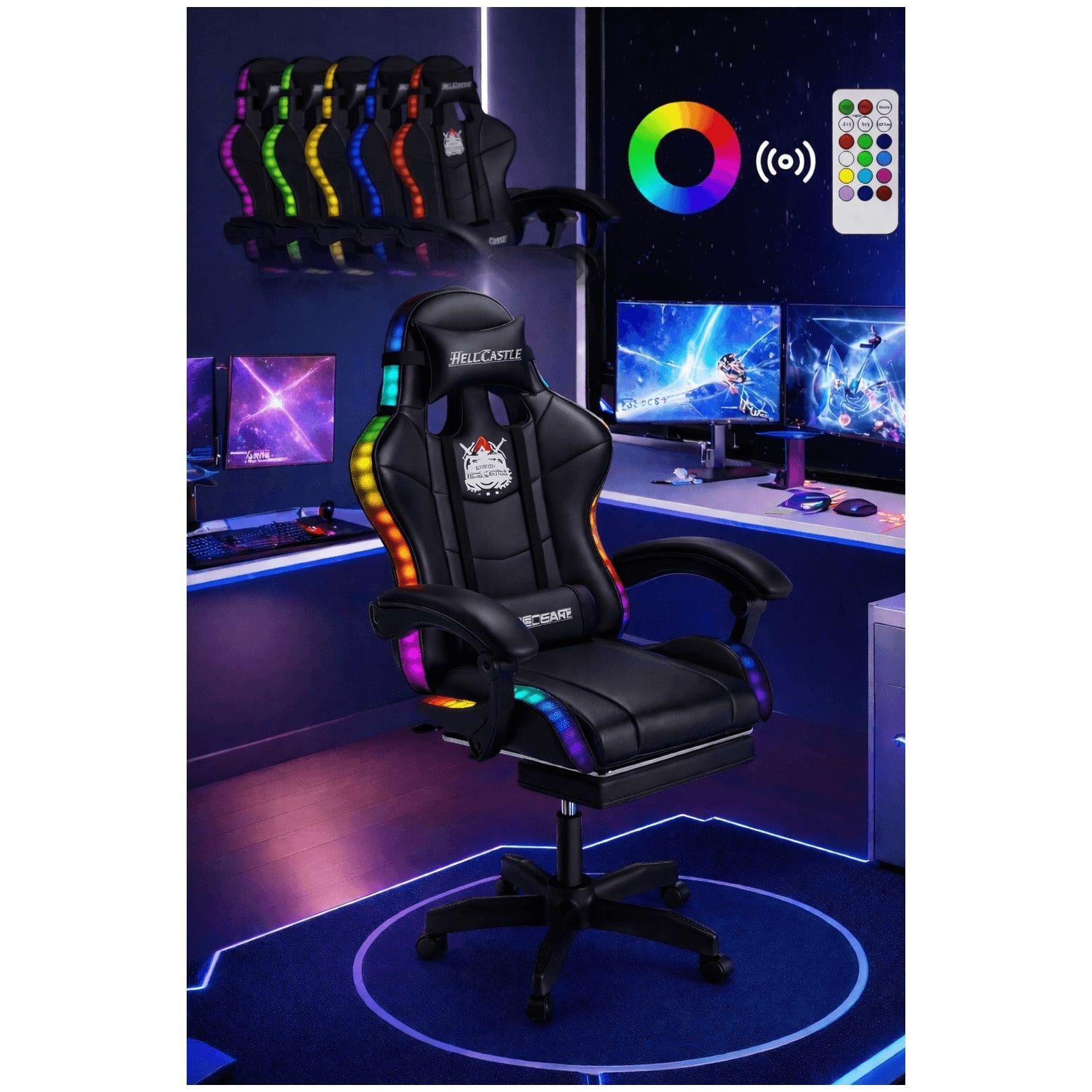 Silla Gamer Rgb Profesional Reclinable Con Luz Variable-2