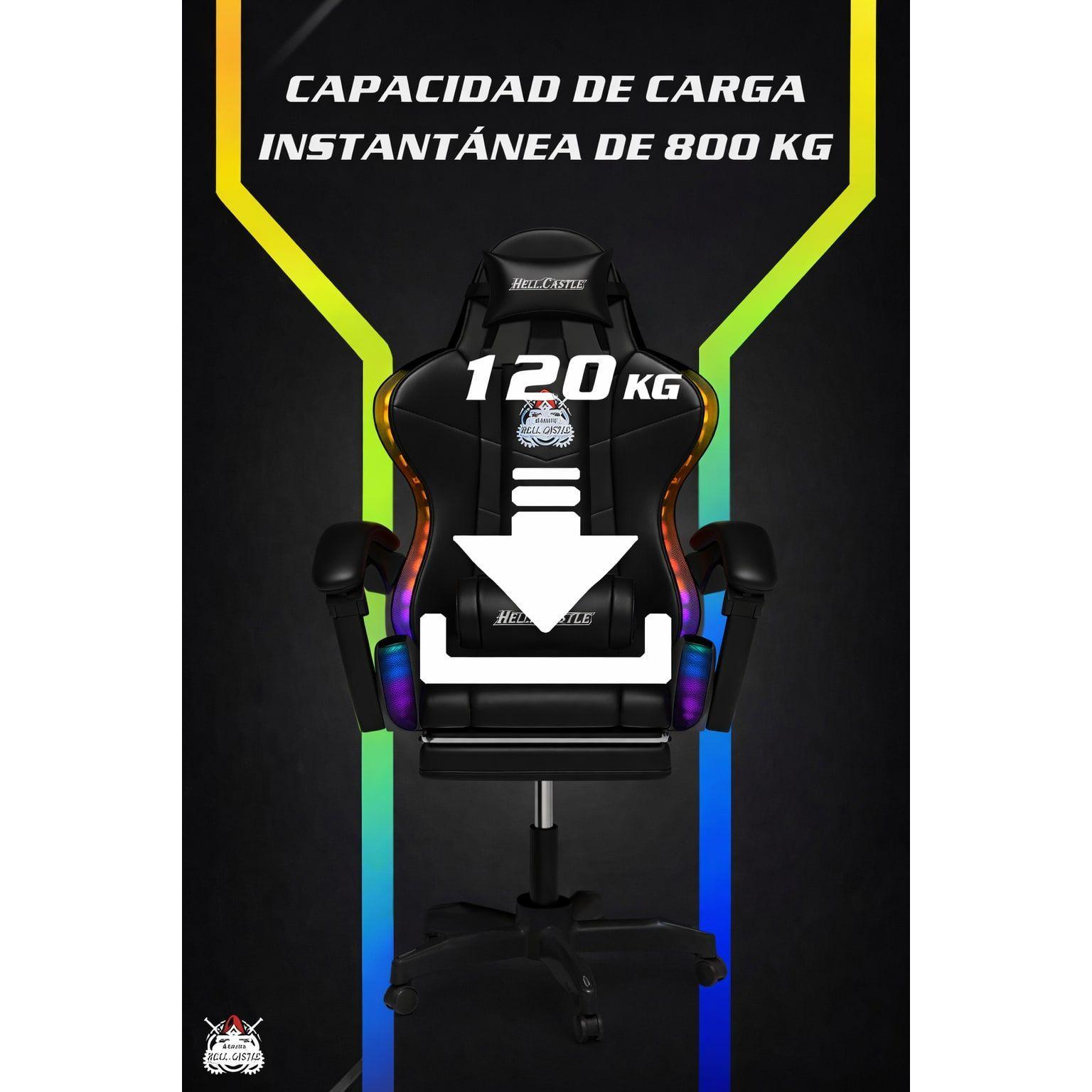 Silla Gamer Rgb Profesional Reclinable Con Luz Variable-4