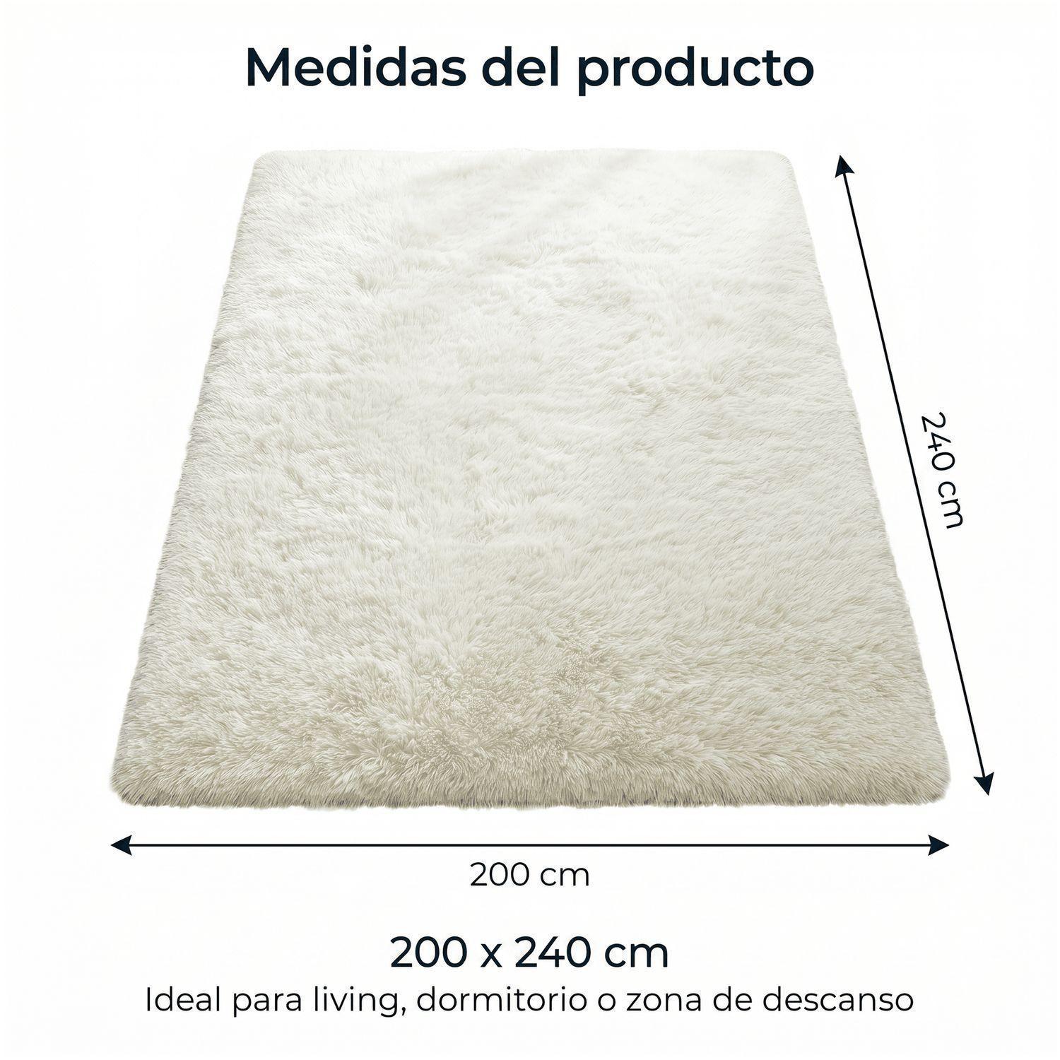 Alfombra 200x240cm Peluda Super Suave para living bajada de cama-2