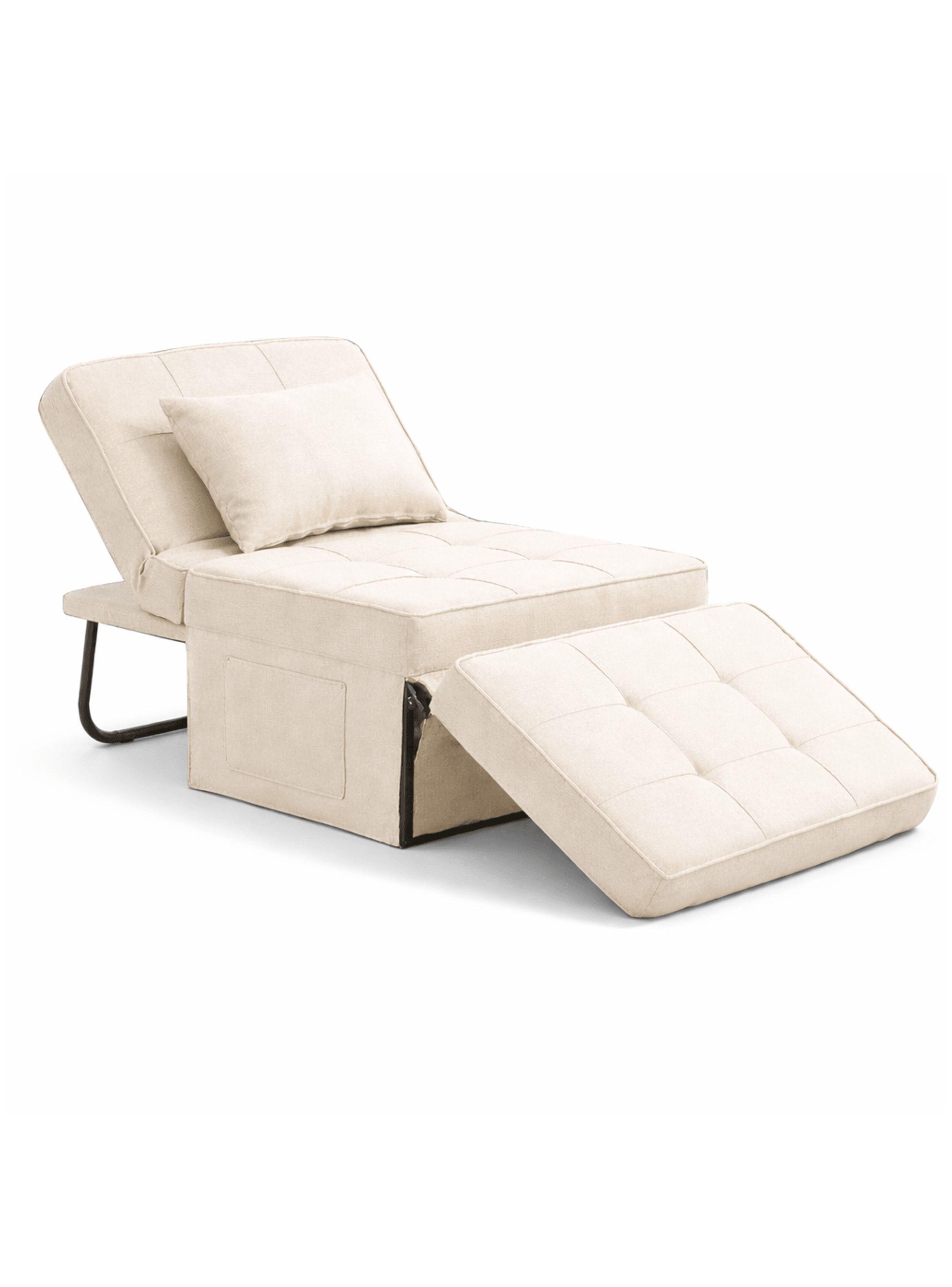 Sofá Cama Multifuncional 4 Modos Reclinable 4en1 Convertible Beige Liso-8