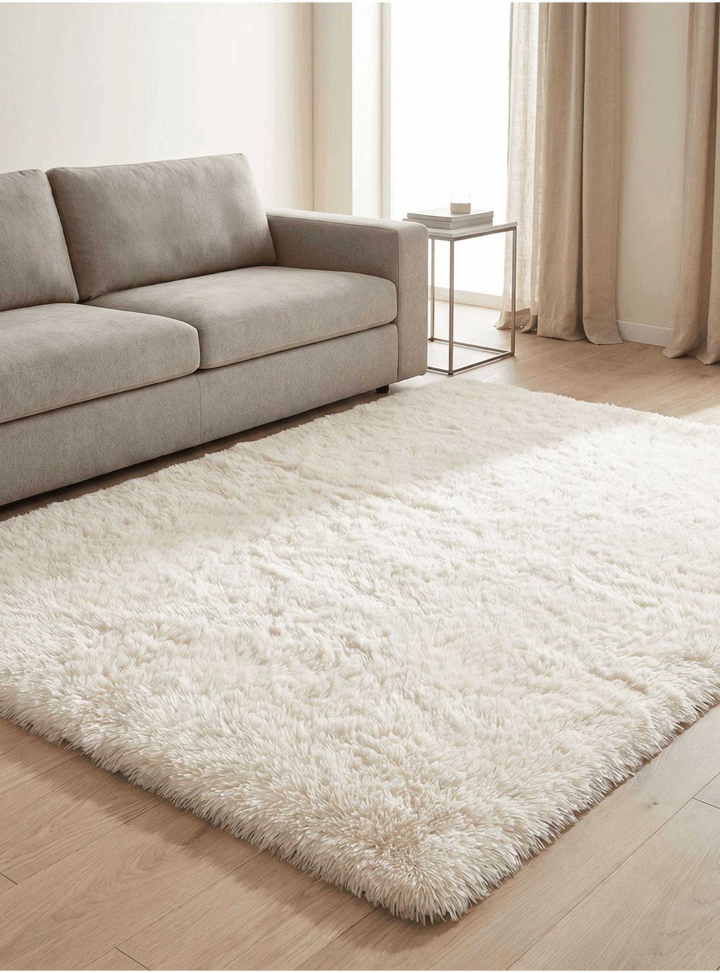 Alfombra 120x160cm Peluda Super Suave para living homer design ZR 120x160 blanco-0
