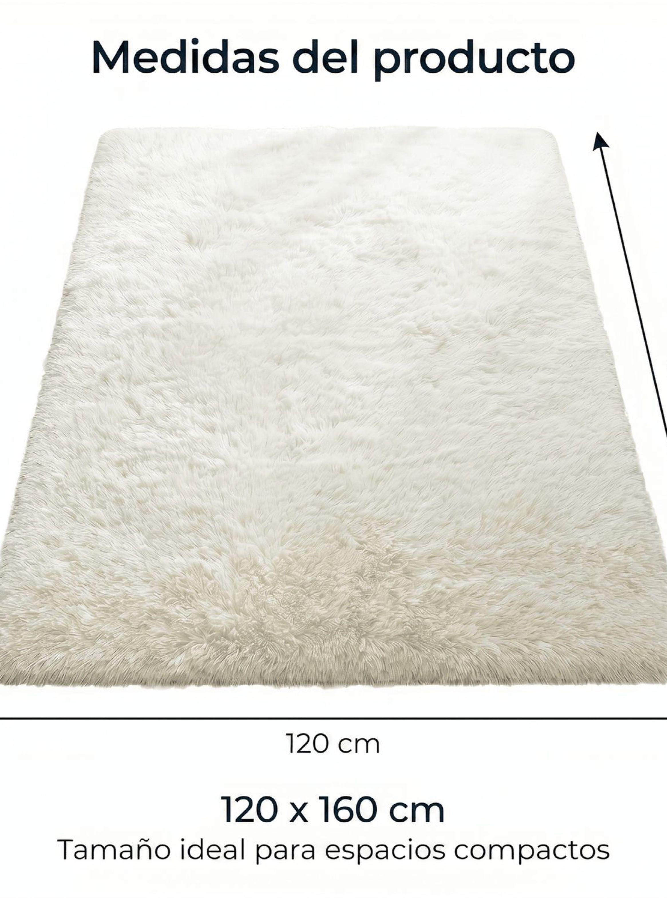 Alfombra 120x160cm Peluda Super Suave para living homer design ZR 120x160 blanco-2