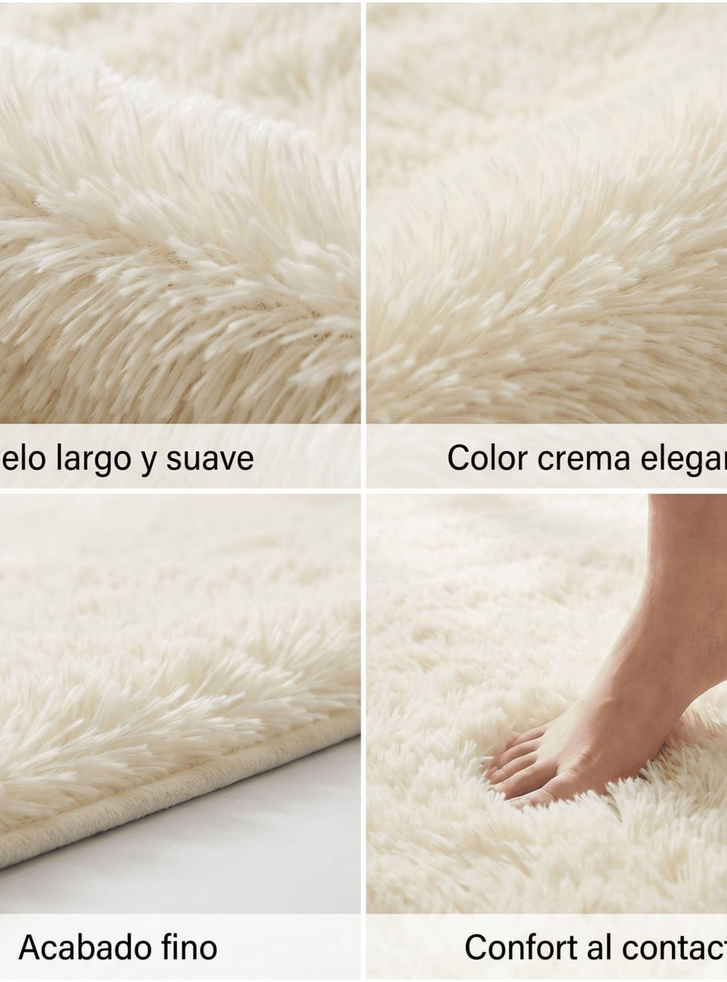 Alfombra 120x160cm Peluda Super Suave para living homer design ZR 120x160 blanco-3