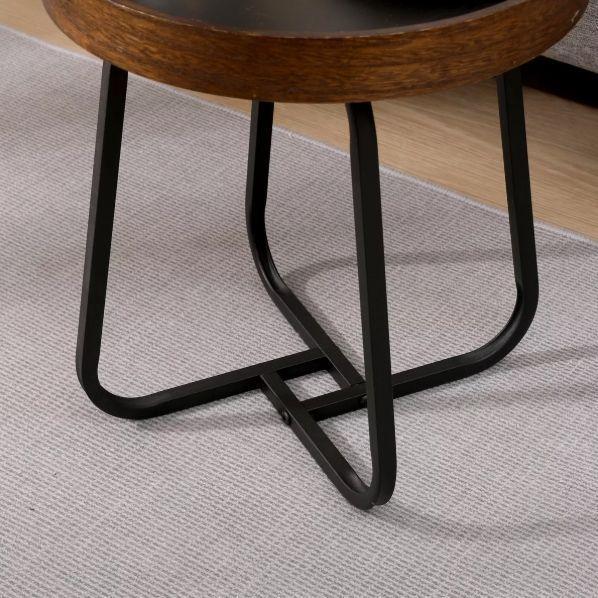 Mesa Lateral Homer Design Redonda Acero 40x46cm Melamina-7