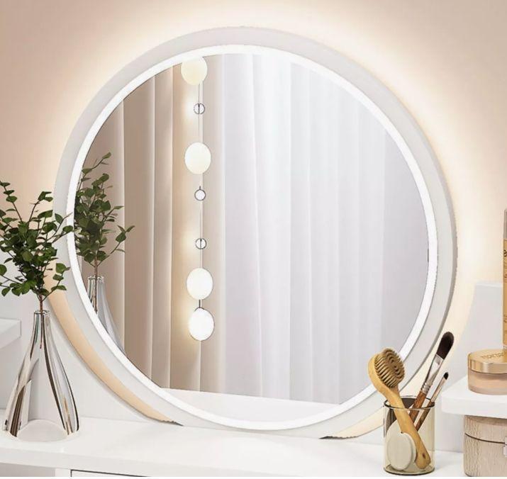 Tocador Madera Espejo Con Luz 100ancho*40*120cm Con Taburete-6
