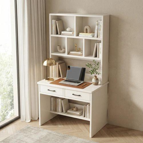 Escritorio Moderno Con Organizador 80x50x170cm Para Oficina Blanco-6