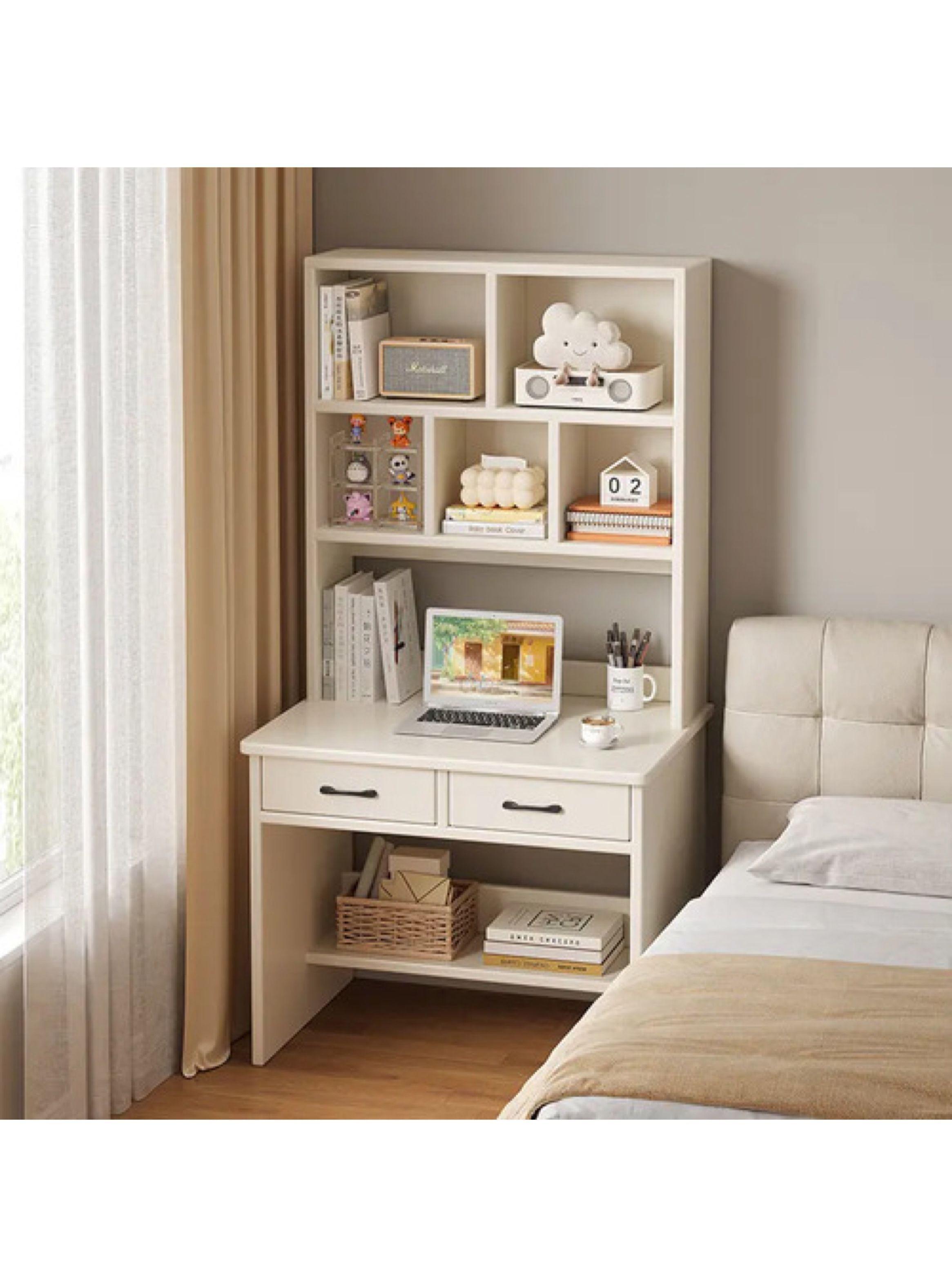 Escritorio Moderno Con Organizador 80x50x170cm Para Oficina Blanco-2