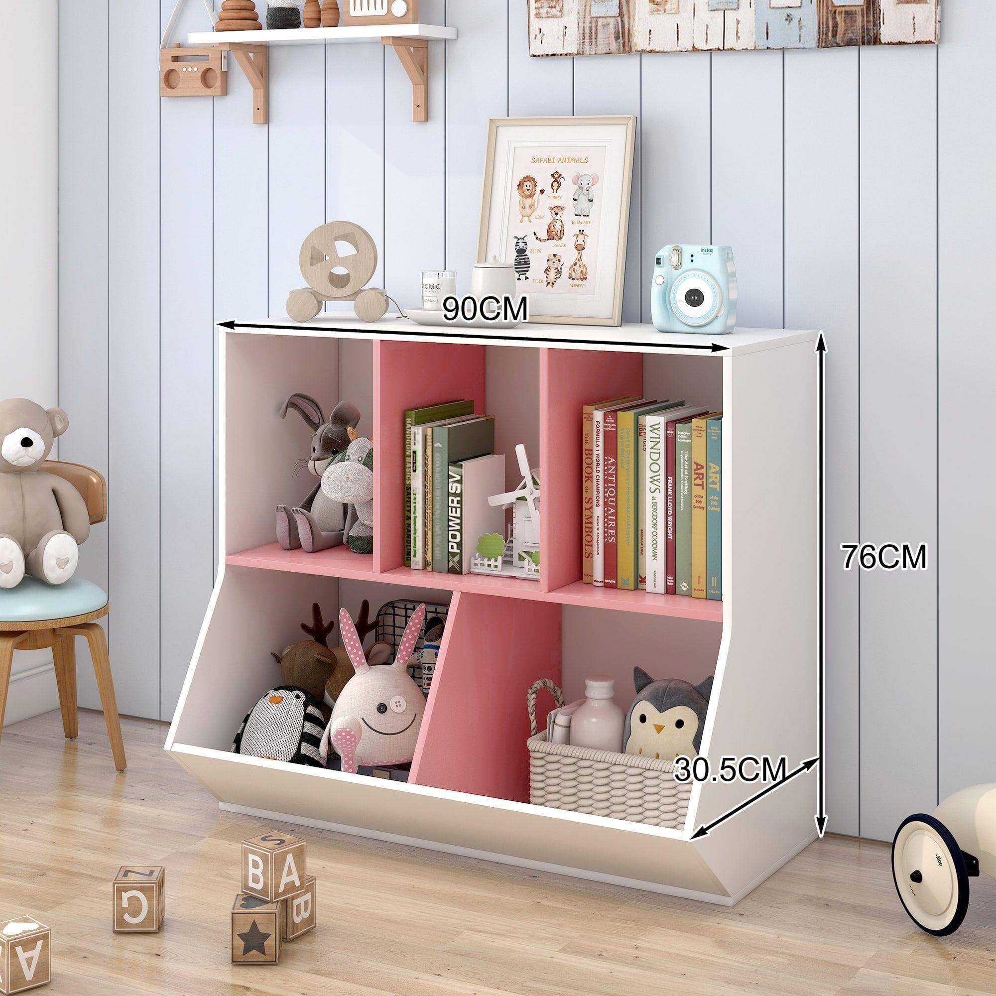 Biblioteca Organizador Infantil Estante Moderno 6cubos 90x76 Rosa-5