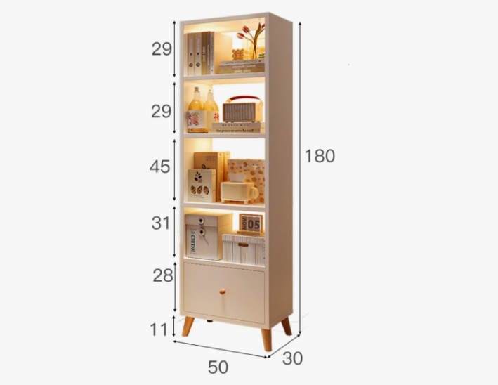 Organizador Estante Living Libro 180x50x30cm Con Patas-1