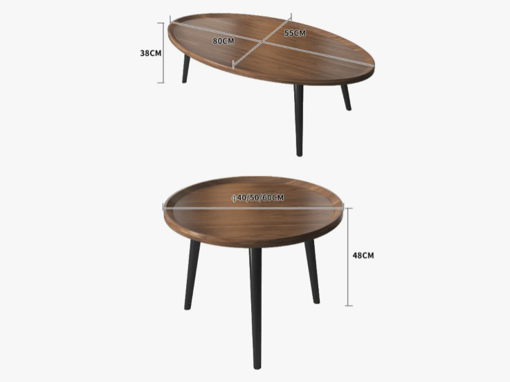 Juego Mesa De Centro Living Vanguardia Madera Nactural Jsc05-0