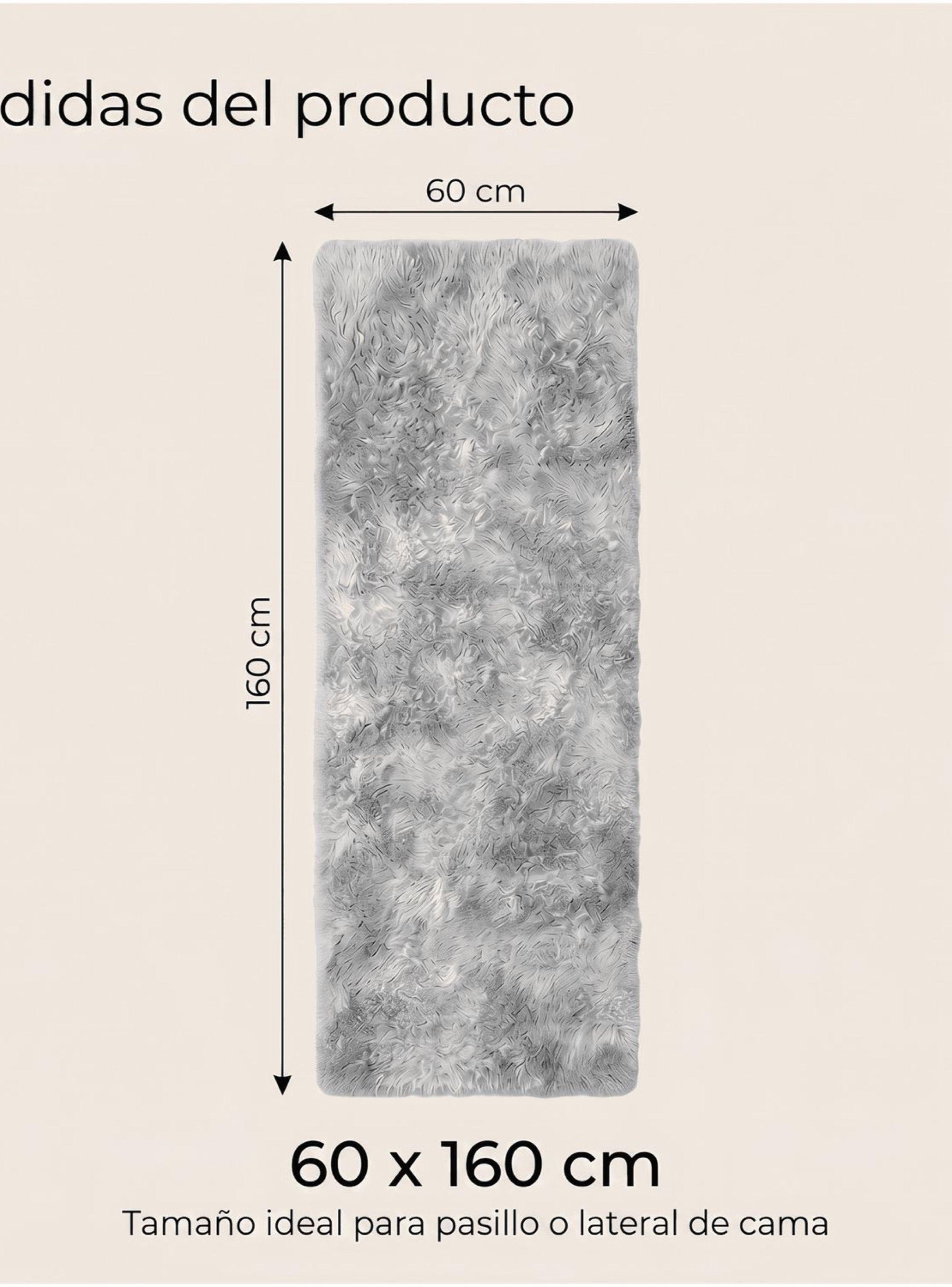 Bajada De Cama Peluda Alfombra 60x160 Cm Homer Design 60x120cm gris claro-2