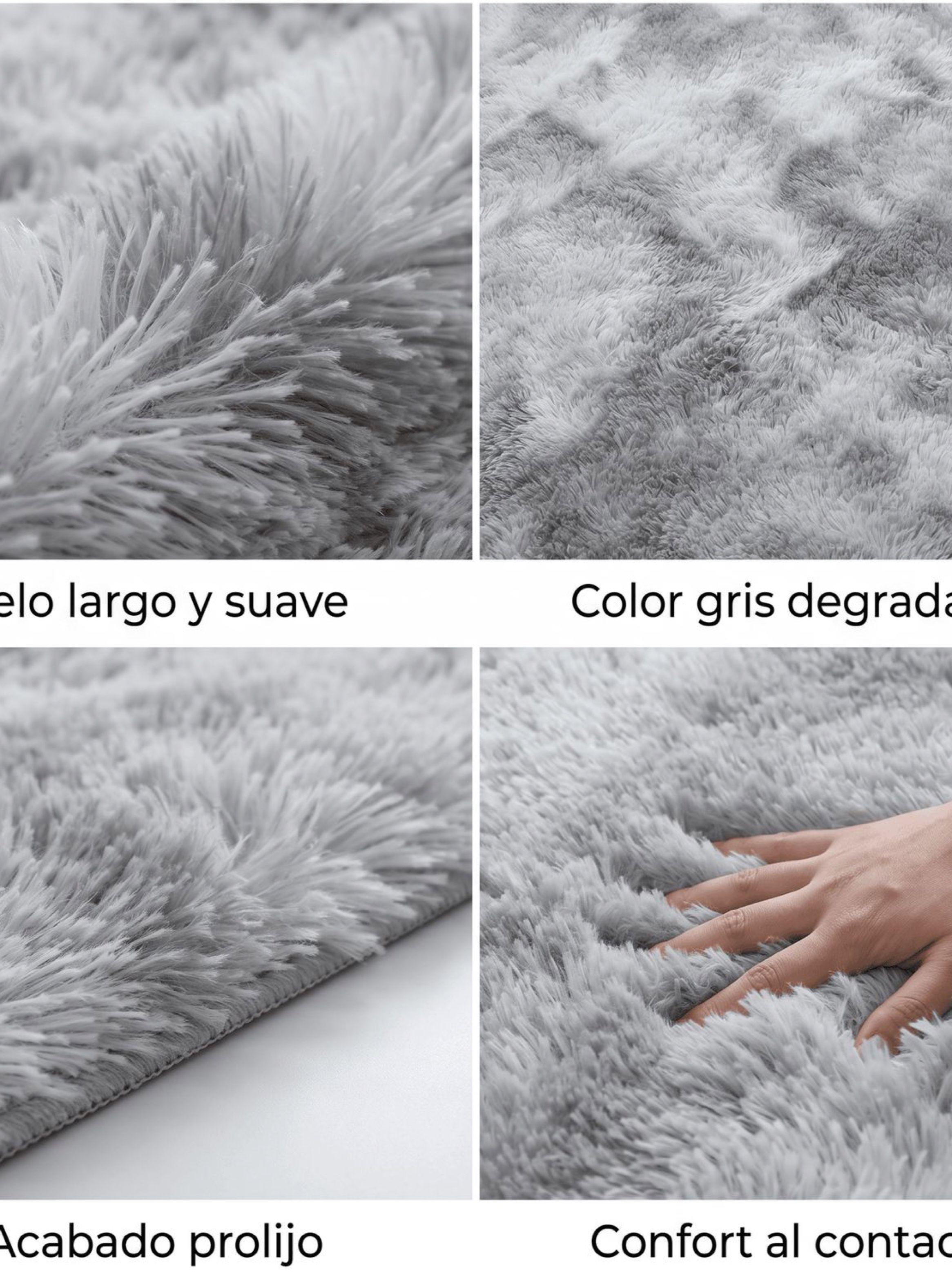 Bajada De Cama Peluda Alfombra 60x160 Cm Homer Design 60x120cm gris claro-3
