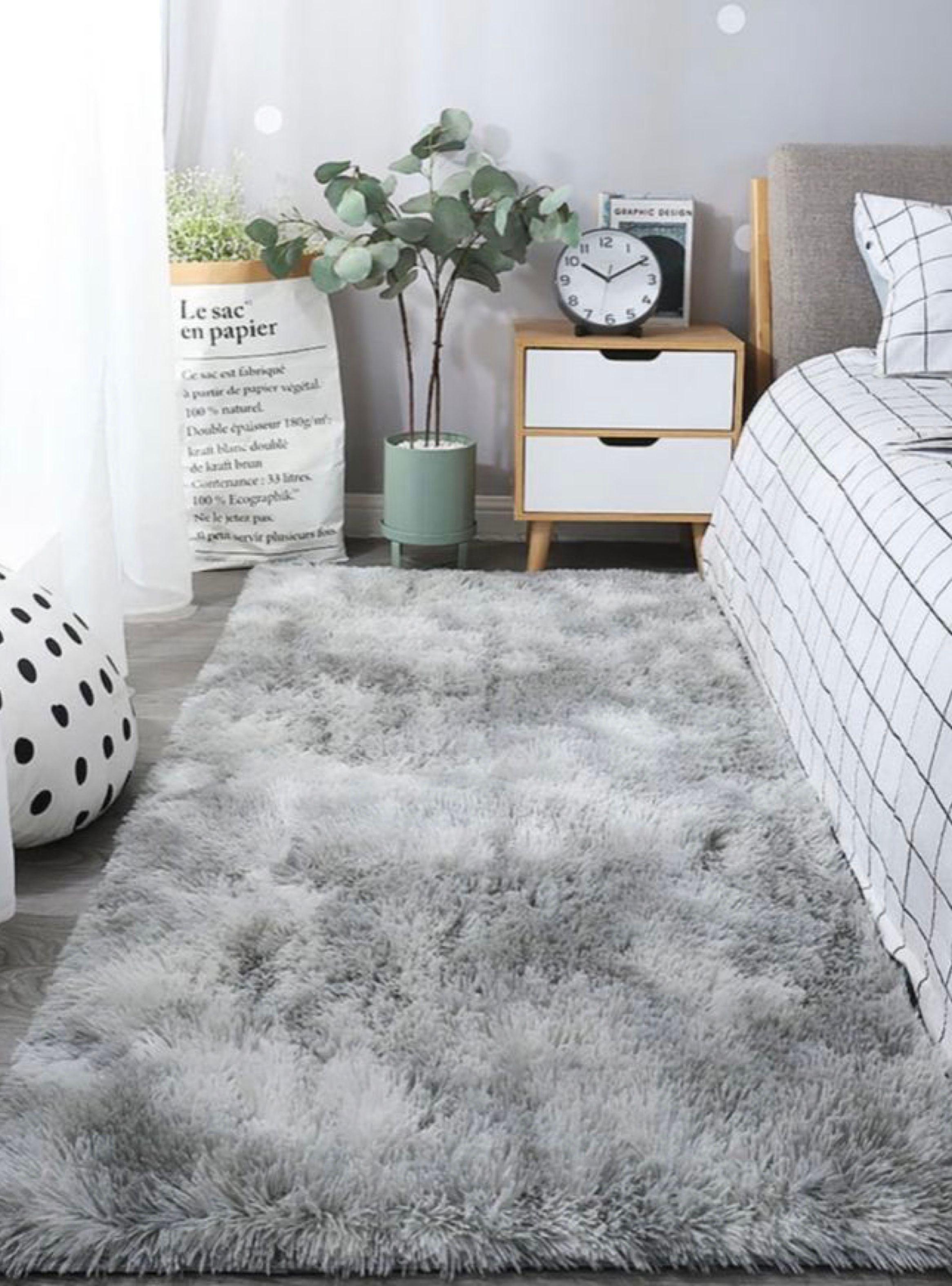 Bajada De Cama Peluda Alfombra 60x160 Cm Homer Design 60x120cm gris claro-7