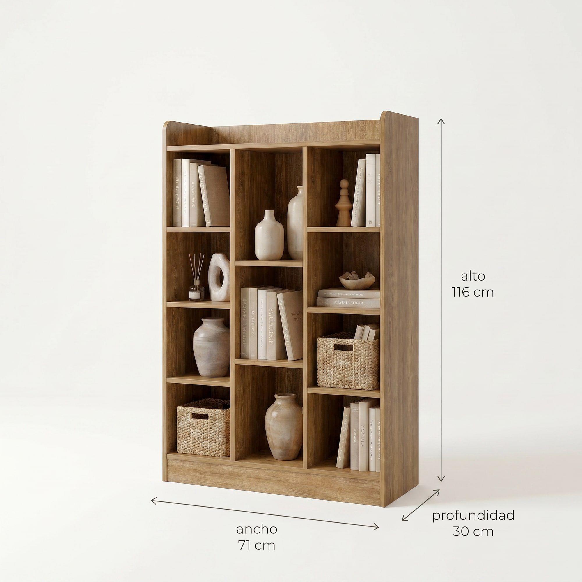 Organizador De Libros Repisa Estante Biblioteca Librero 71cm Marrón-2