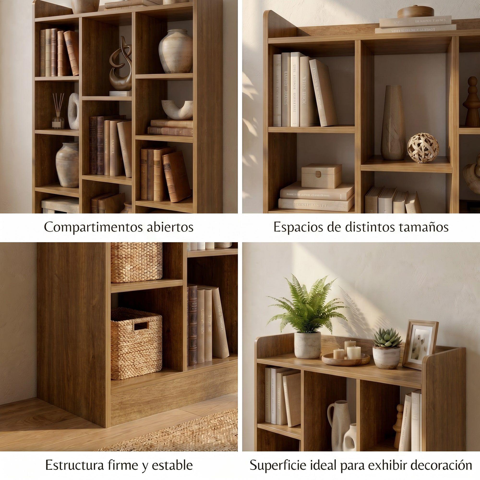 Organizador De Libros Repisa Estante Biblioteca Librero 71cm Marrón-3