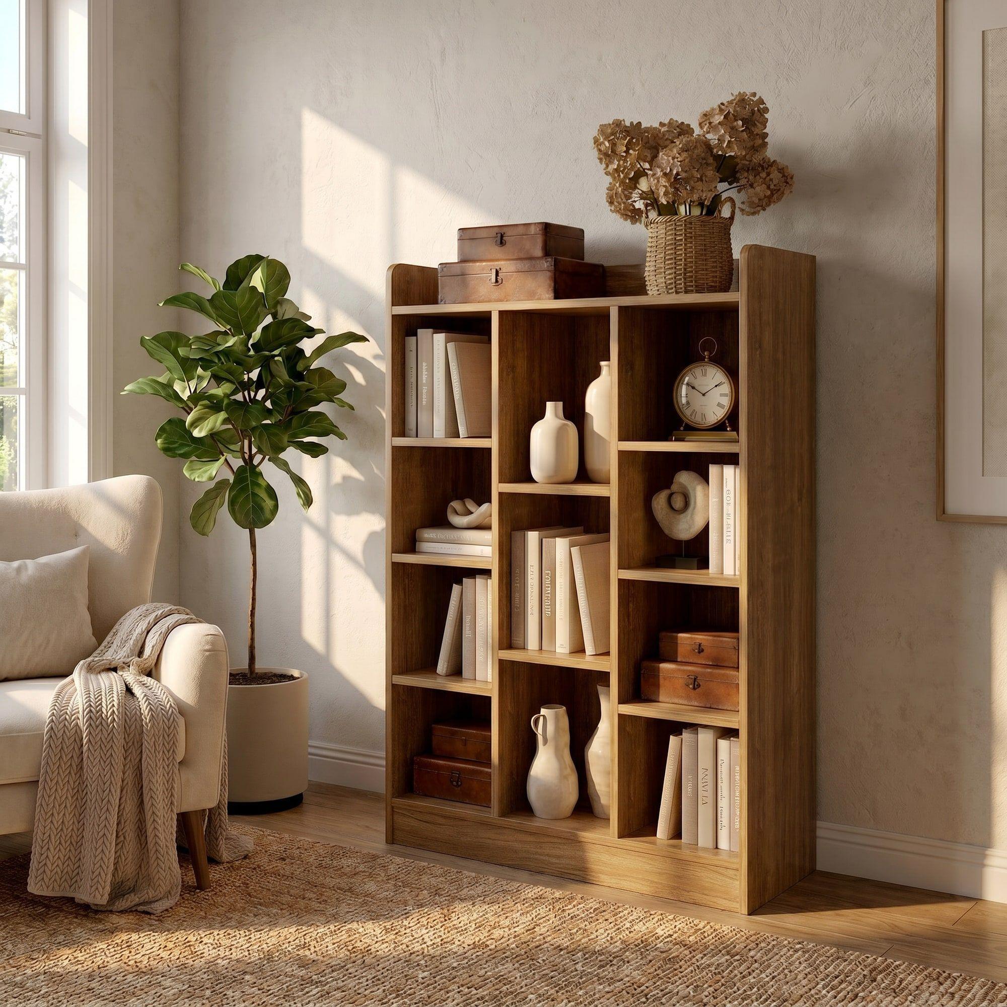 Organizador De Libros Repisa Estante Biblioteca Librero 71cm Marrón-7