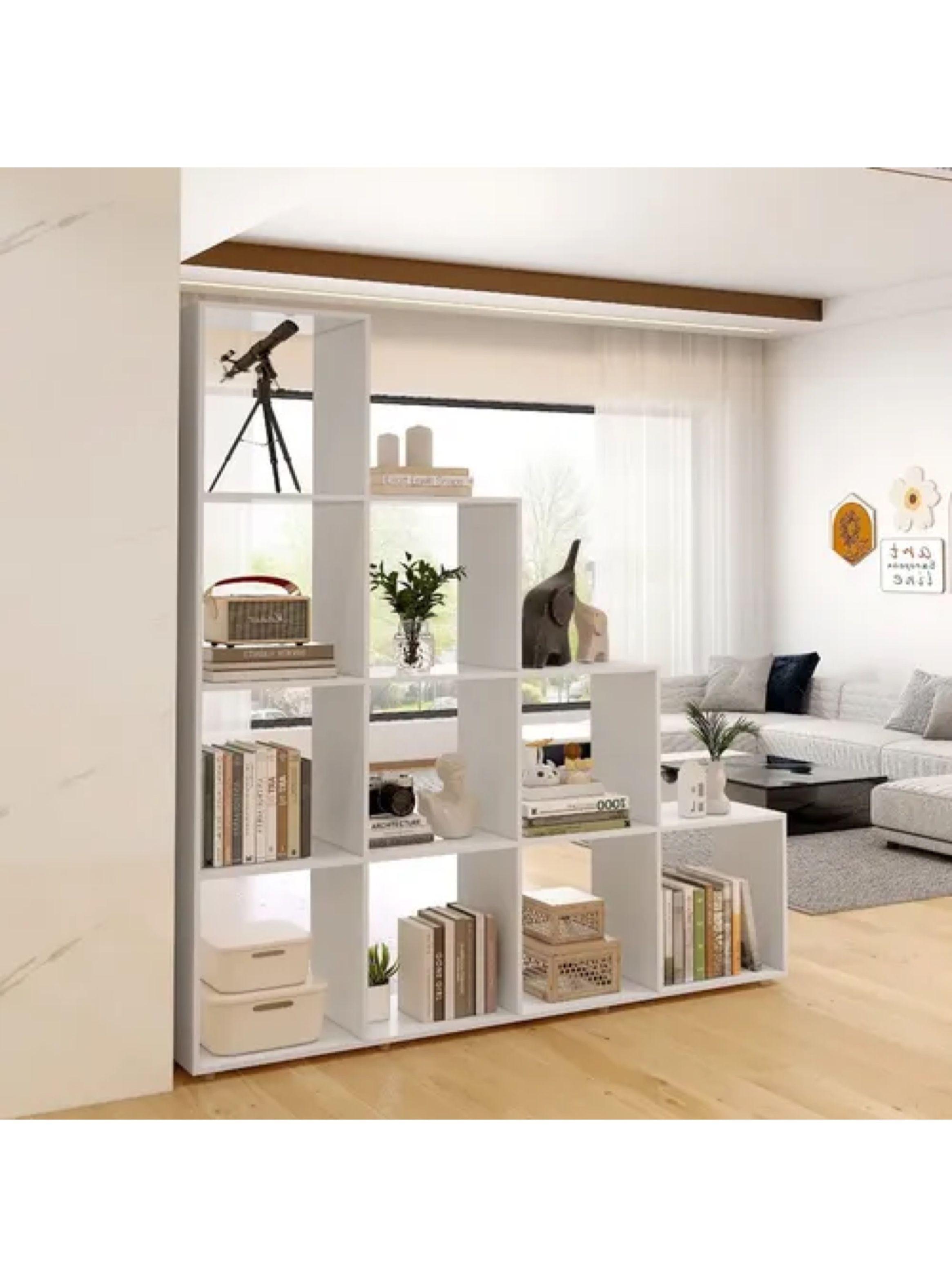 Organizador Repisa Estante Exhibición Para Living Librero Color Blanco-0