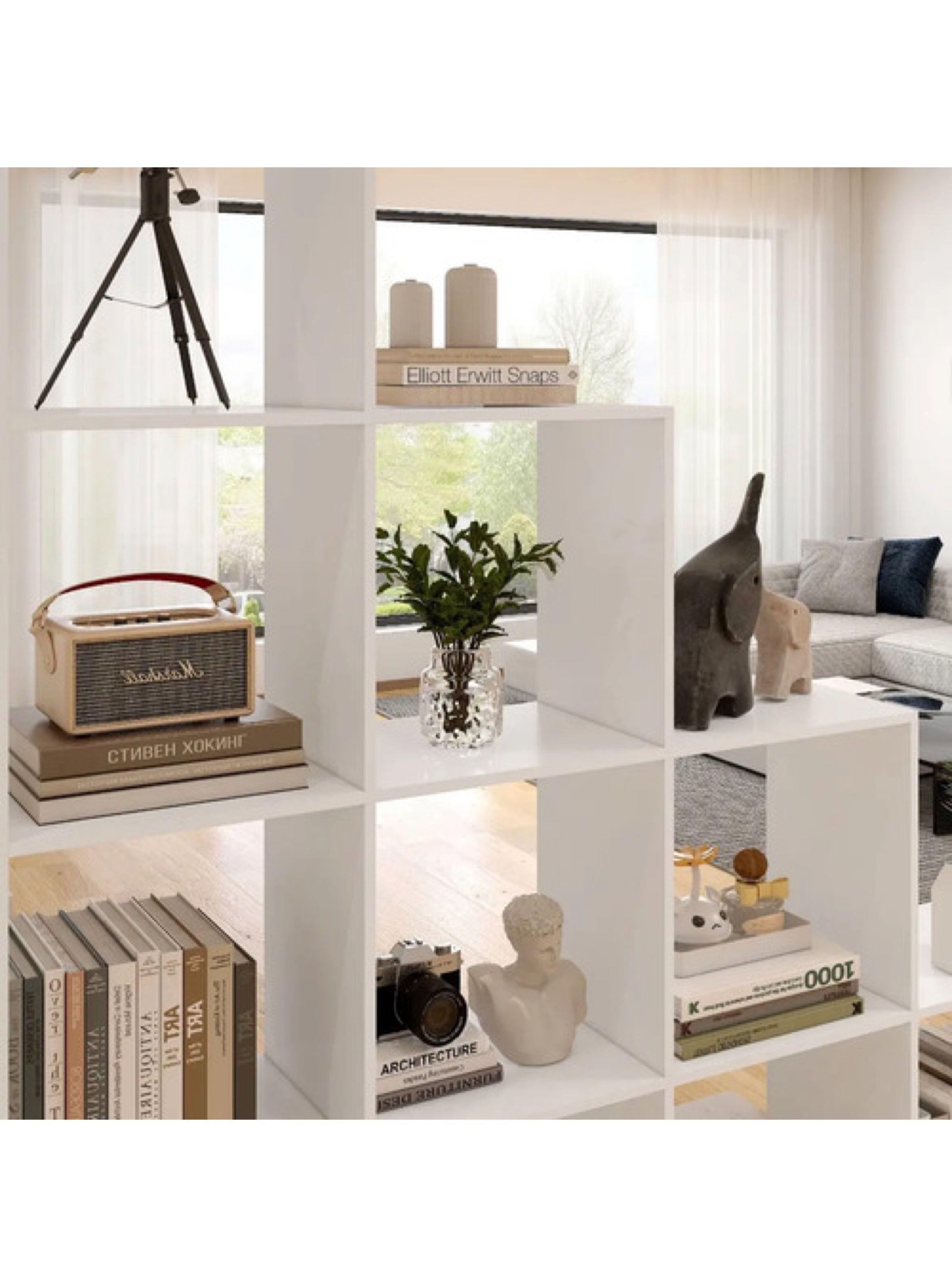 Organizador Repisa Estante Exhibición Para Living Librero Color Blanco-1