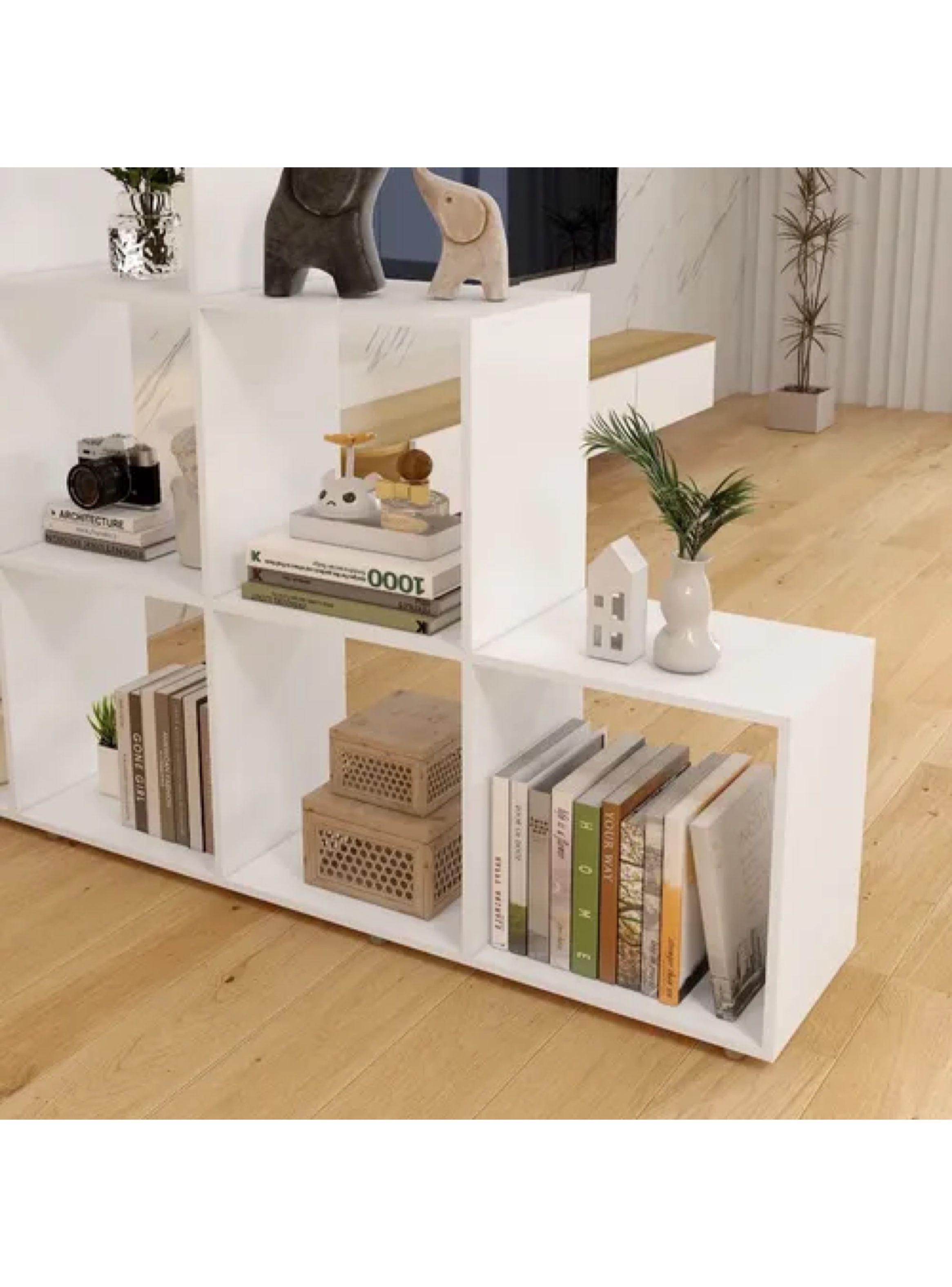 Organizador Repisa Estante Exhibición Para Living Librero Color Blanco-2