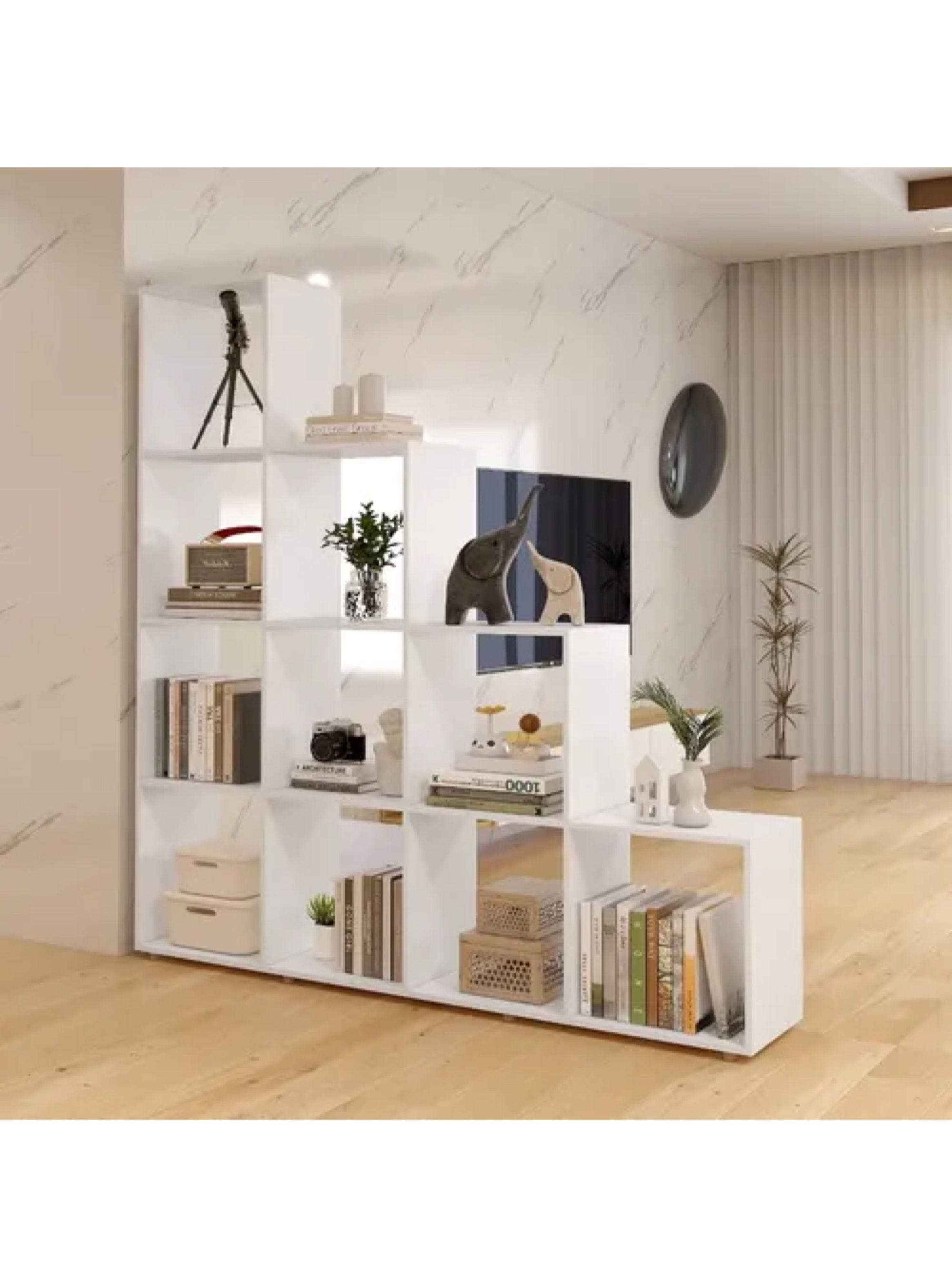 Organizador Repisa Estante Exhibición Para Living Librero Color Blanco-3
