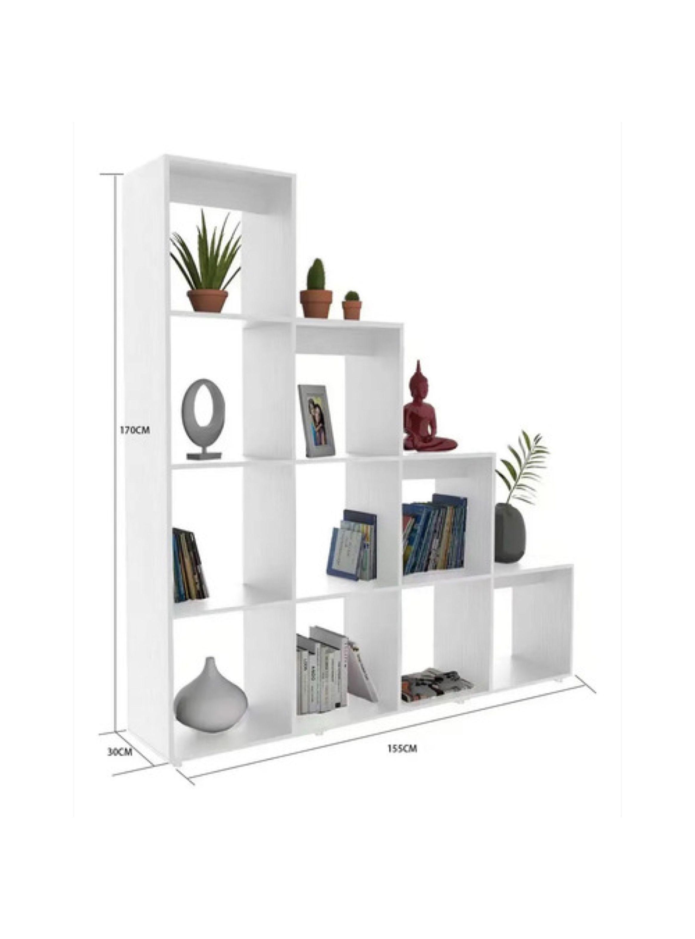 Organizador Repisa Estante Exhibición Para Living Librero Color Blanco-5