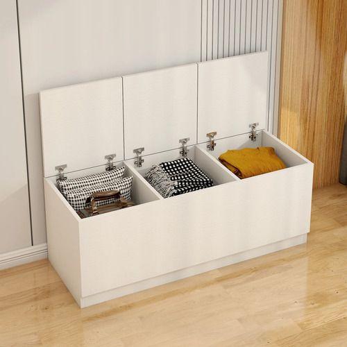 Organizador De Ropa De Madera Estante Dormitorio Bajoventana Blanco-1