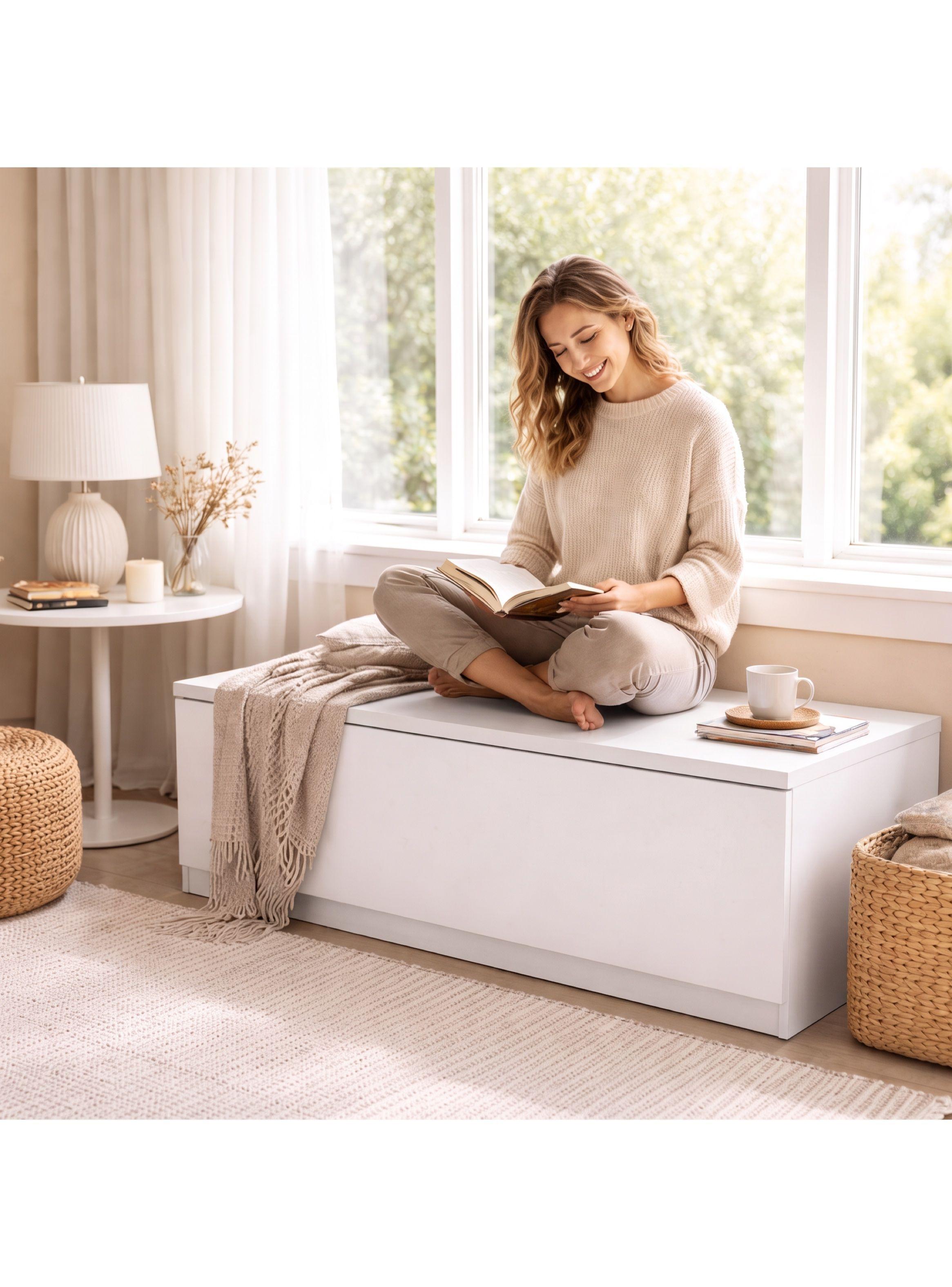 Organizador De Ropa De Madera Estante Dormitorio Bajoventana Blanco-6